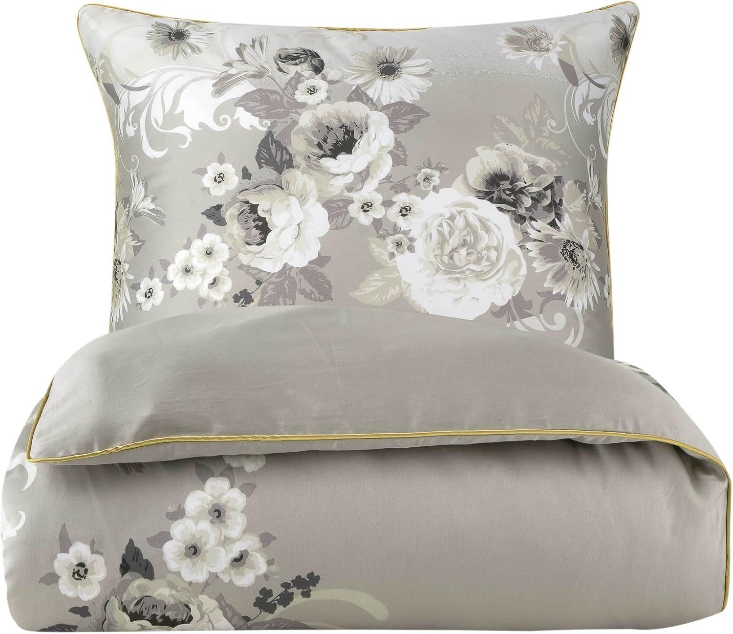 Aymando Bettwäsche Hevin, 100% Baumwolle Mako Satin, 2 teilig, Saum und Rei günstig online kaufen