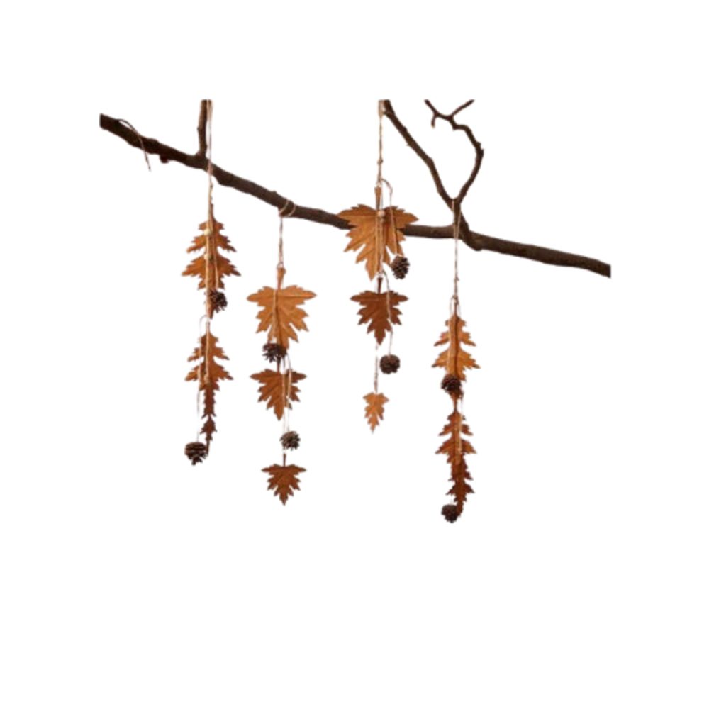 Home-trends24.de Dekohänger Hänger Herbstblätter Metall Rost Deko Fenster Herbst Aufhänger