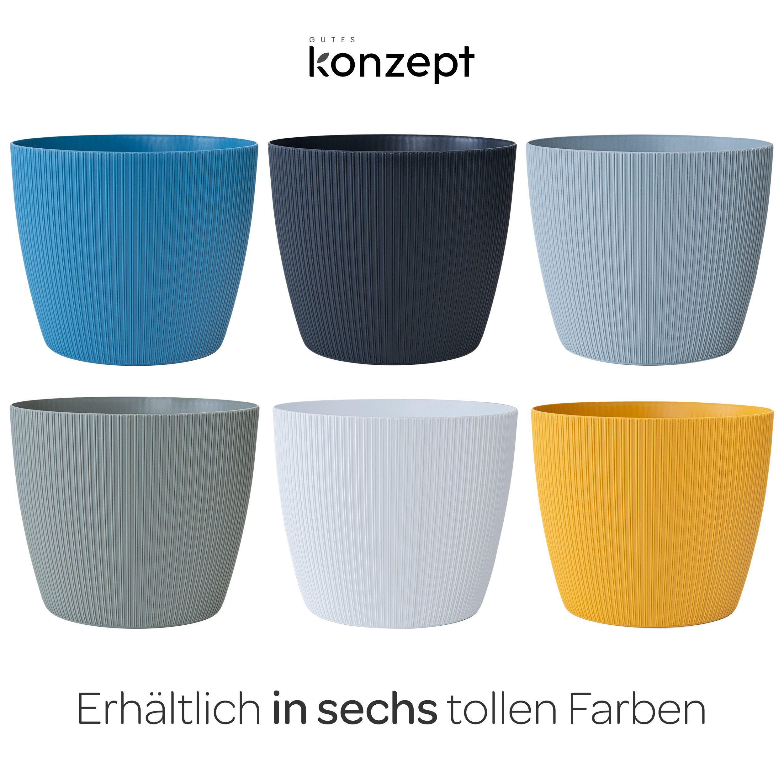 KONZEPT Blumentopf groß, gerillte Struktur 26/30cm, Übertöpfe für Zimmerpfl günstig online kaufen