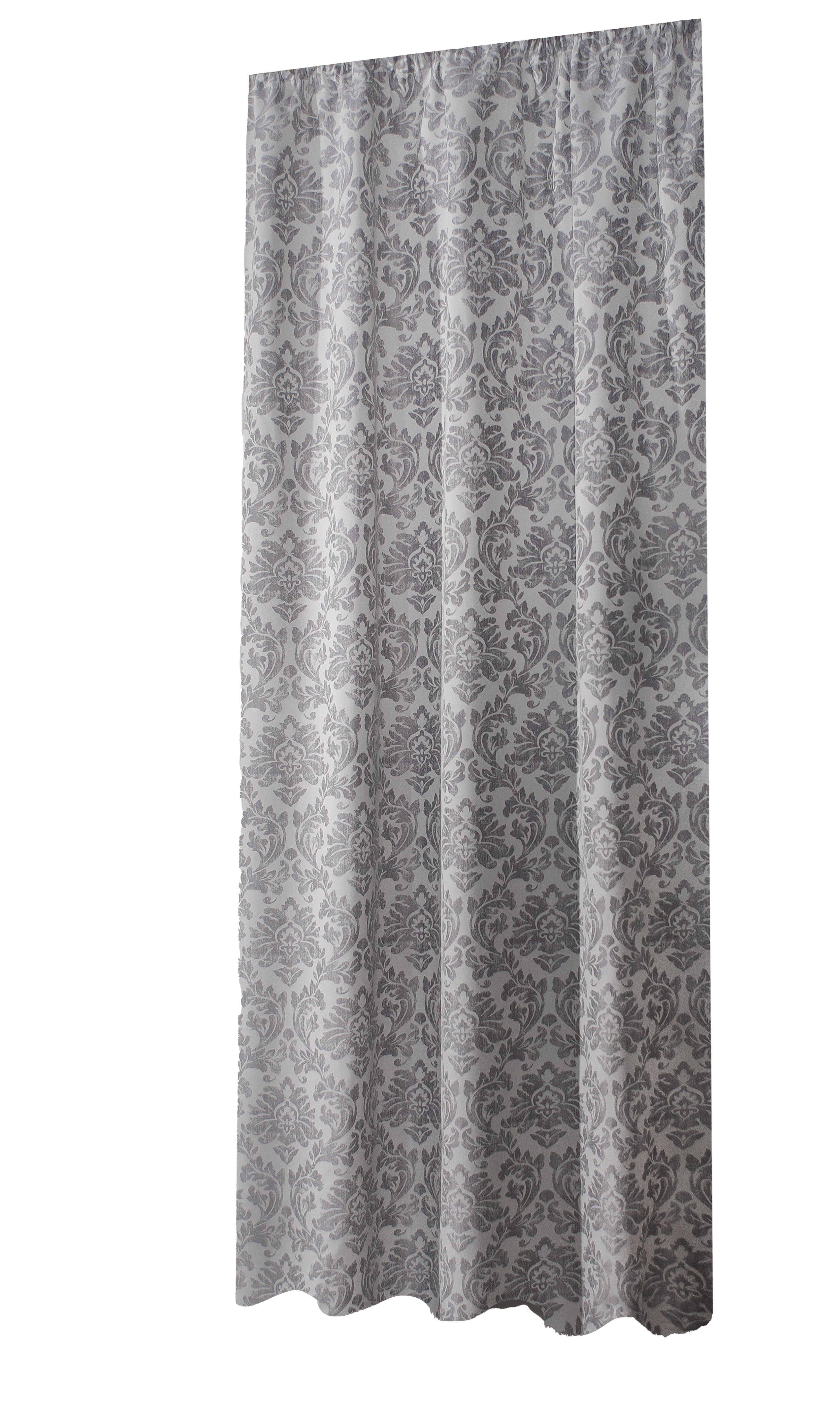 Clever-Kauf-24 Gardine Fertigschal Jasmin silber BxH 140x175/245cm (1 St), Multifunktionsband