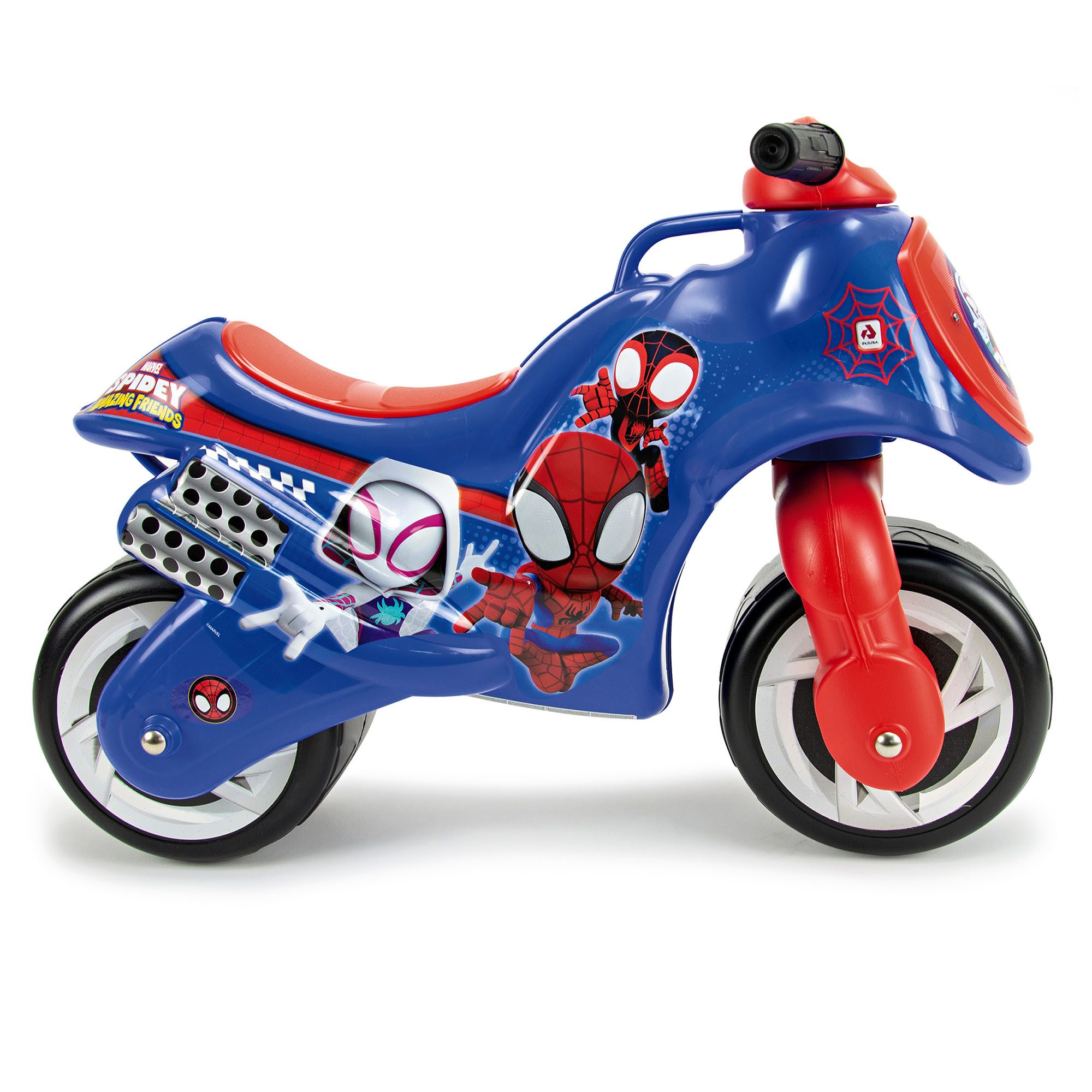 INJUSA Rutschmotorrad Spidey, Kinder Laufrad Motorrad, breite Sicherheitsräder, 4-7 Jahre – Bild 4 von 5