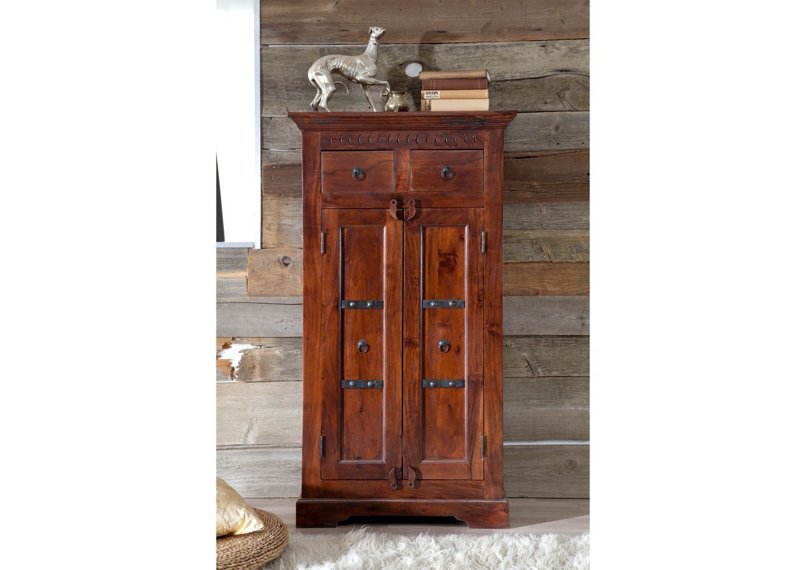 Massivmoebel24 Dreh-/Schwebetürenschrank #525 (Massivholz Akazie 72x38x132 günstig online kaufen