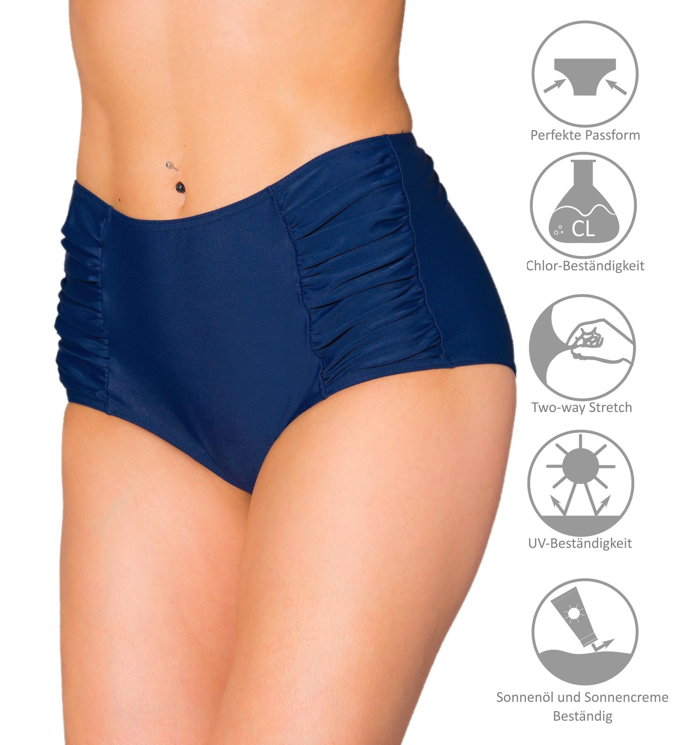 Aquarti Bikini-Hose Aquarti Damen Bikinihose mit Hoher Taille und Raffung – Bild 5 von 5