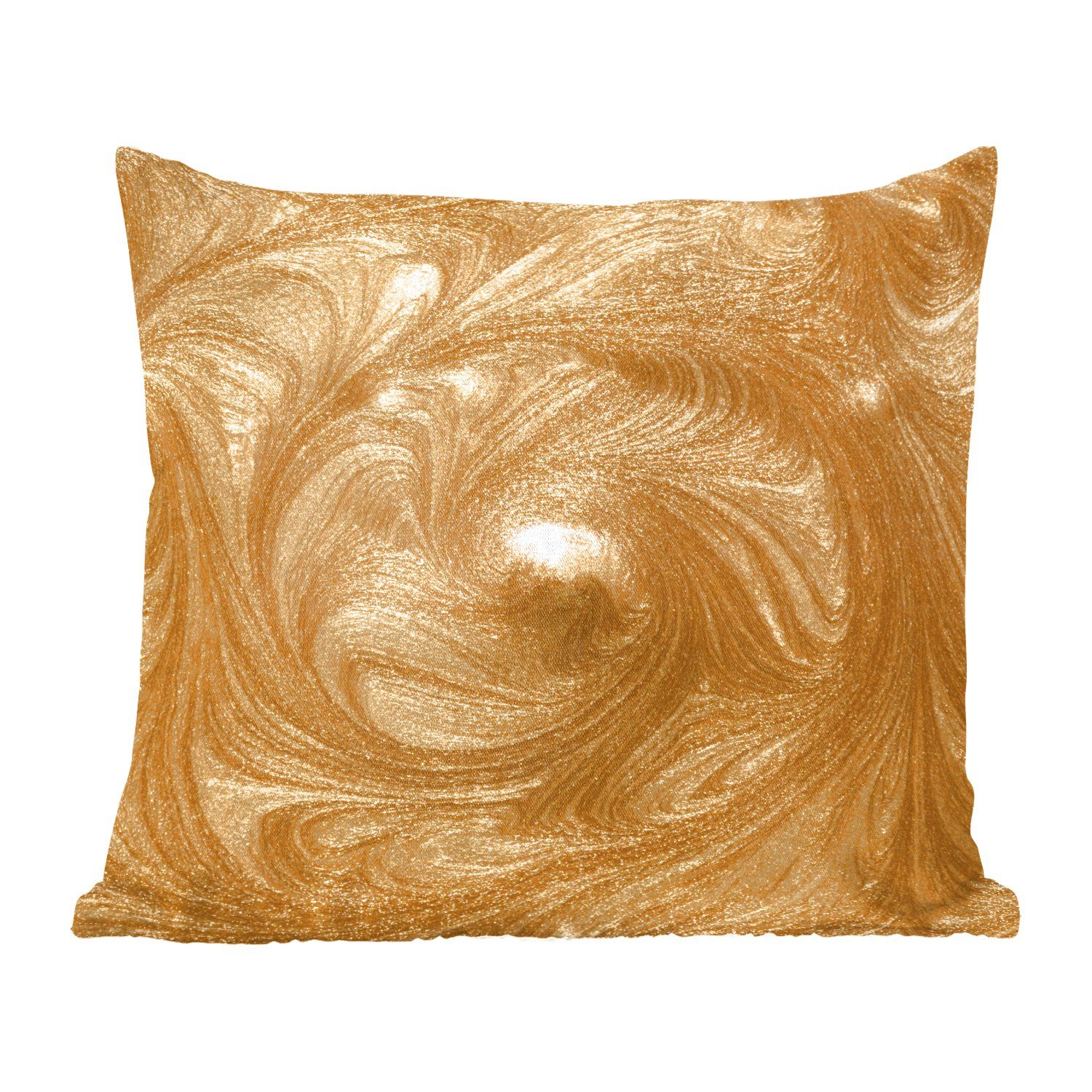 MuchoWow Dekokissen Kreis - Golden - Farbe, Zierkissen mit Füllung für Wohzimmer, Schlafzimmer, Deko, Sofakissen