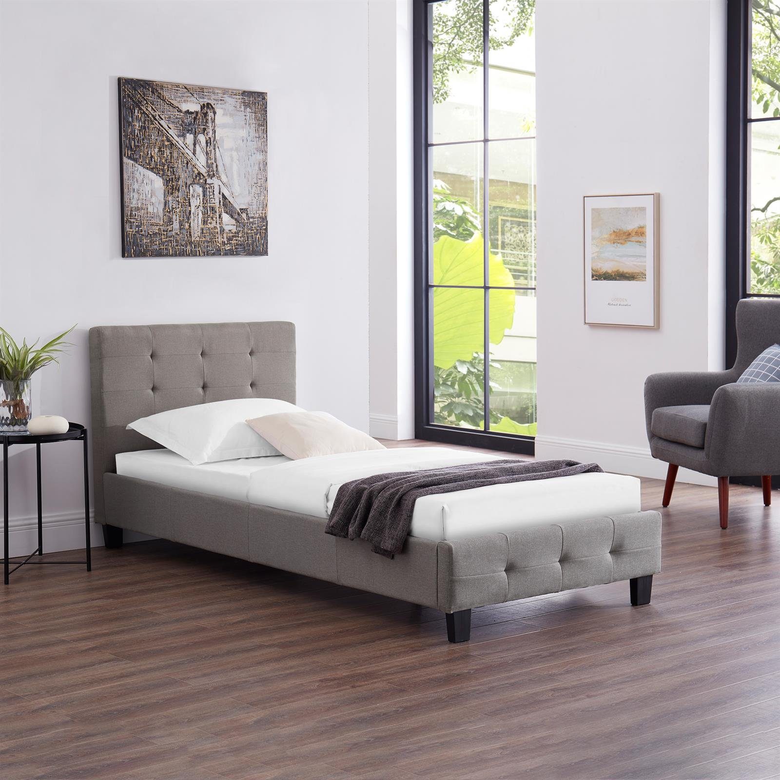 CARO-Möbel Polsterbett OHIO, Einzelbett 90x200 cm günstig online kaufen