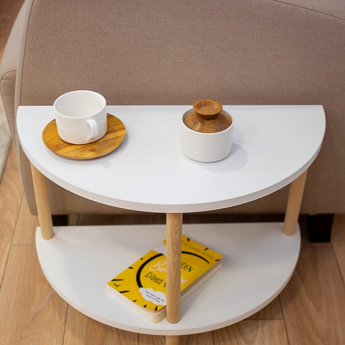 en.casa Beistelltisch (1-St), Halbrunde Form 91332097