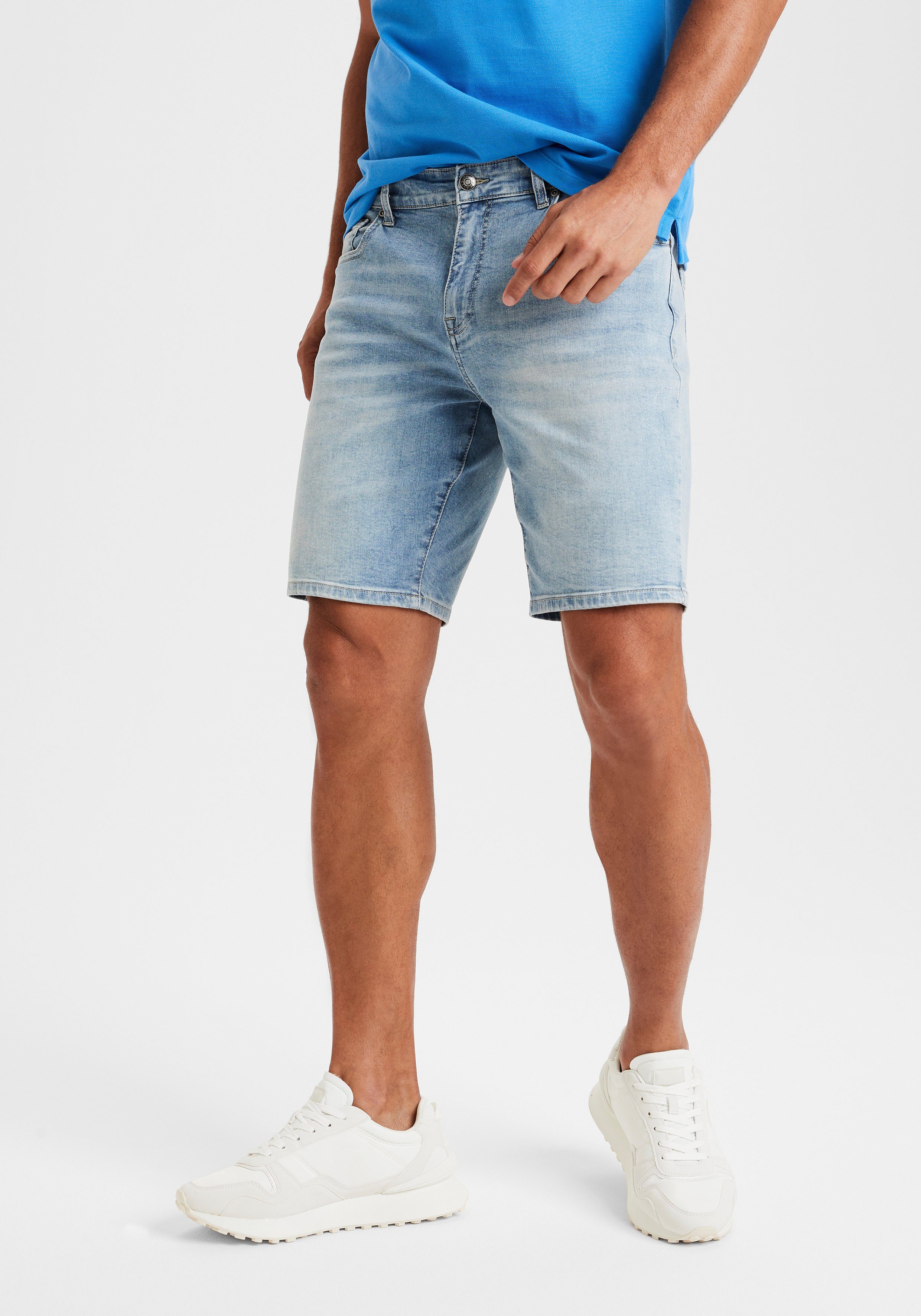 Buffalo Jeansshorts 5-Pocket Shorts, mit normaler Bundhöhe, kurze Hose aus elastischer Denim-Qualität