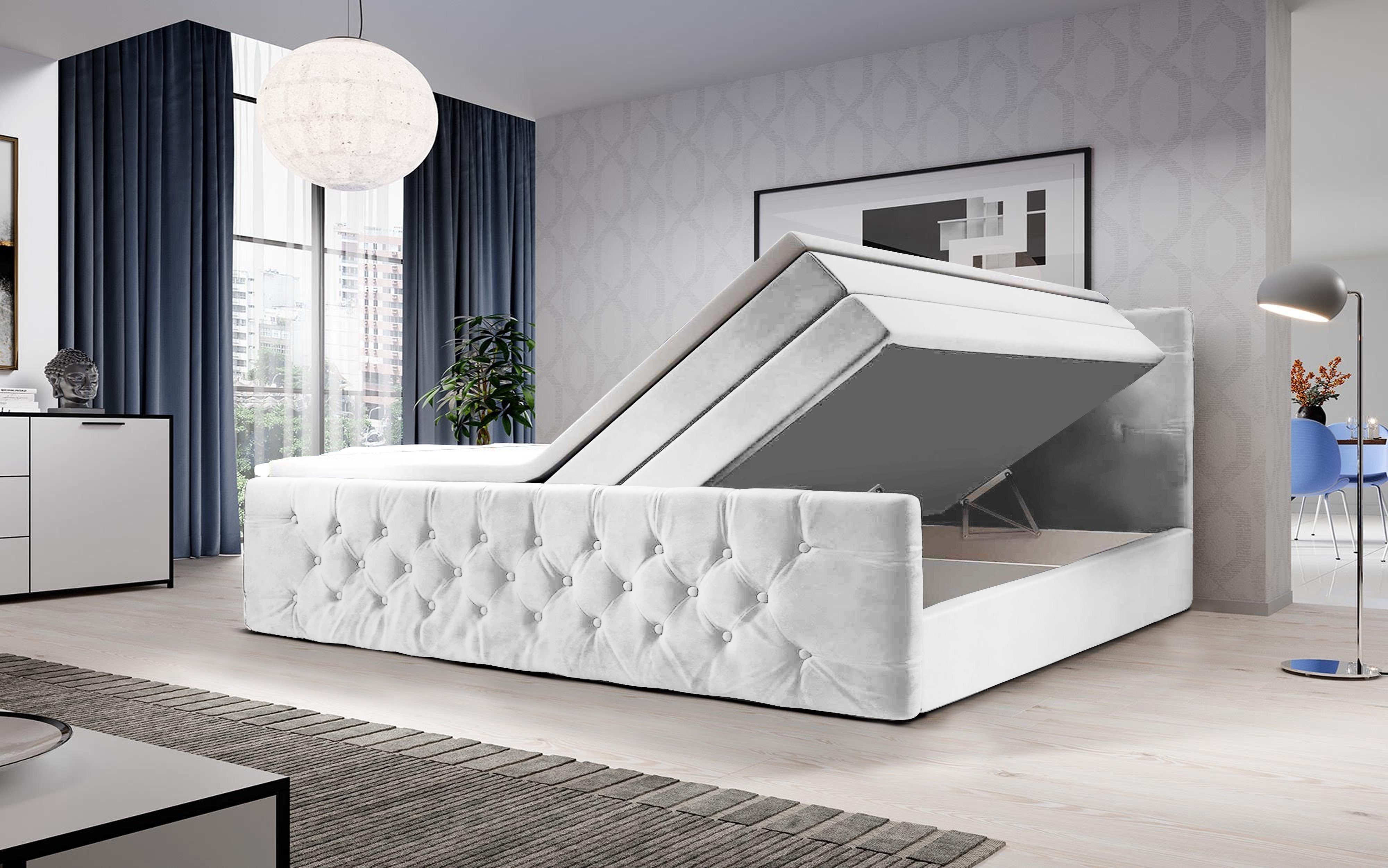 Baidani Boxspringbett Velutto, mit Stauraum, inkl. Topper und Matratze