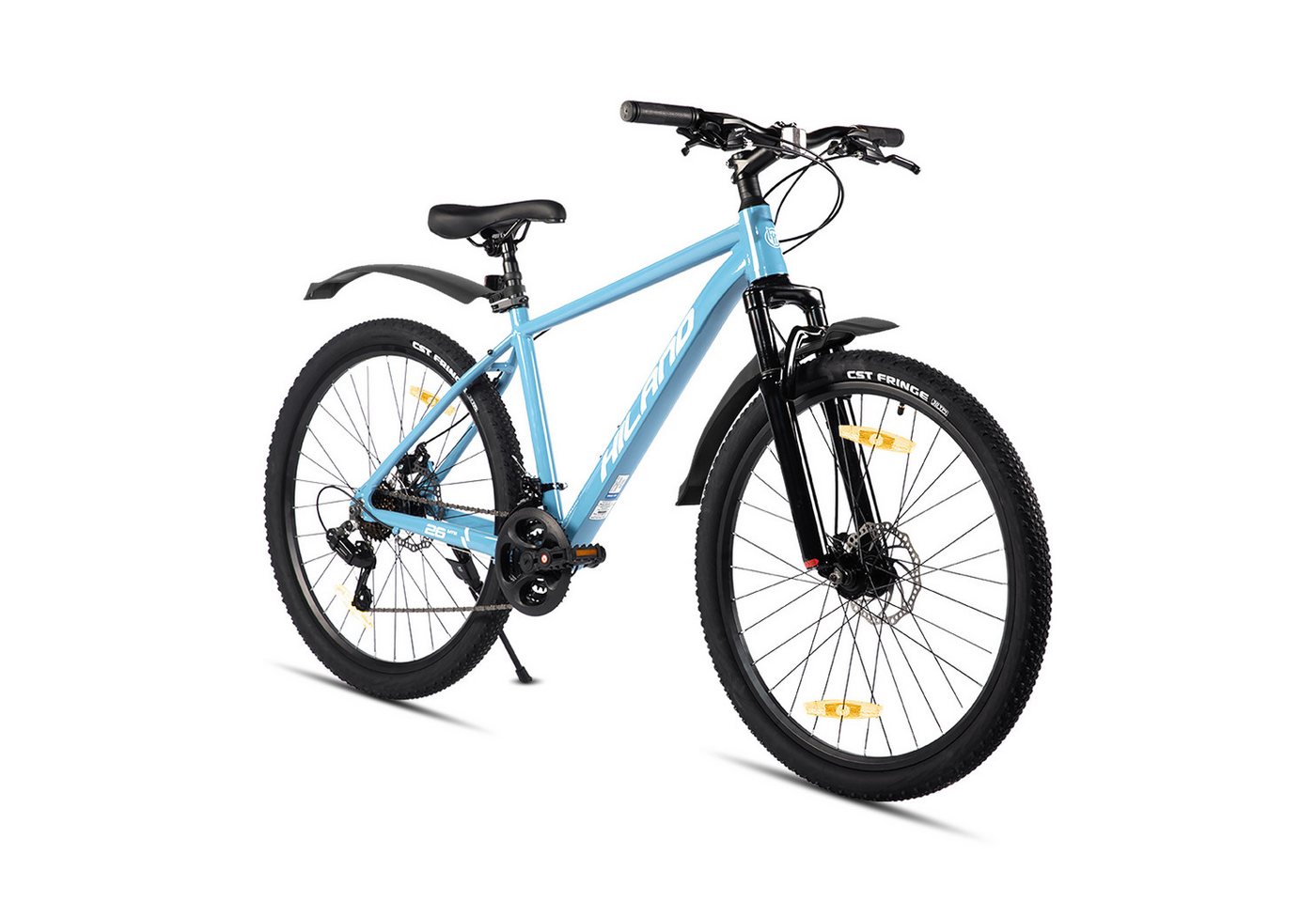 HILAND Mountainbike 27,5 Zoll Herren und Damen MTB mit Aluminiumrahmen, 21 Gang,Aluminiumrahmen, Doppelscheibenbremsen, Gefederter Vordergabel