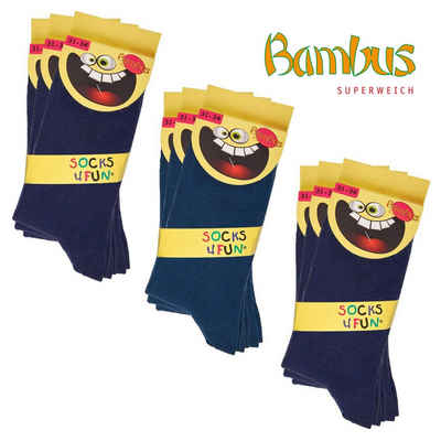 Socks 4 Fun Langsocken 3170 (Packung, 9-Paar, 9 Paar) unifarbene Kinder Socken, Jungen & Mädchen, Kindersocken