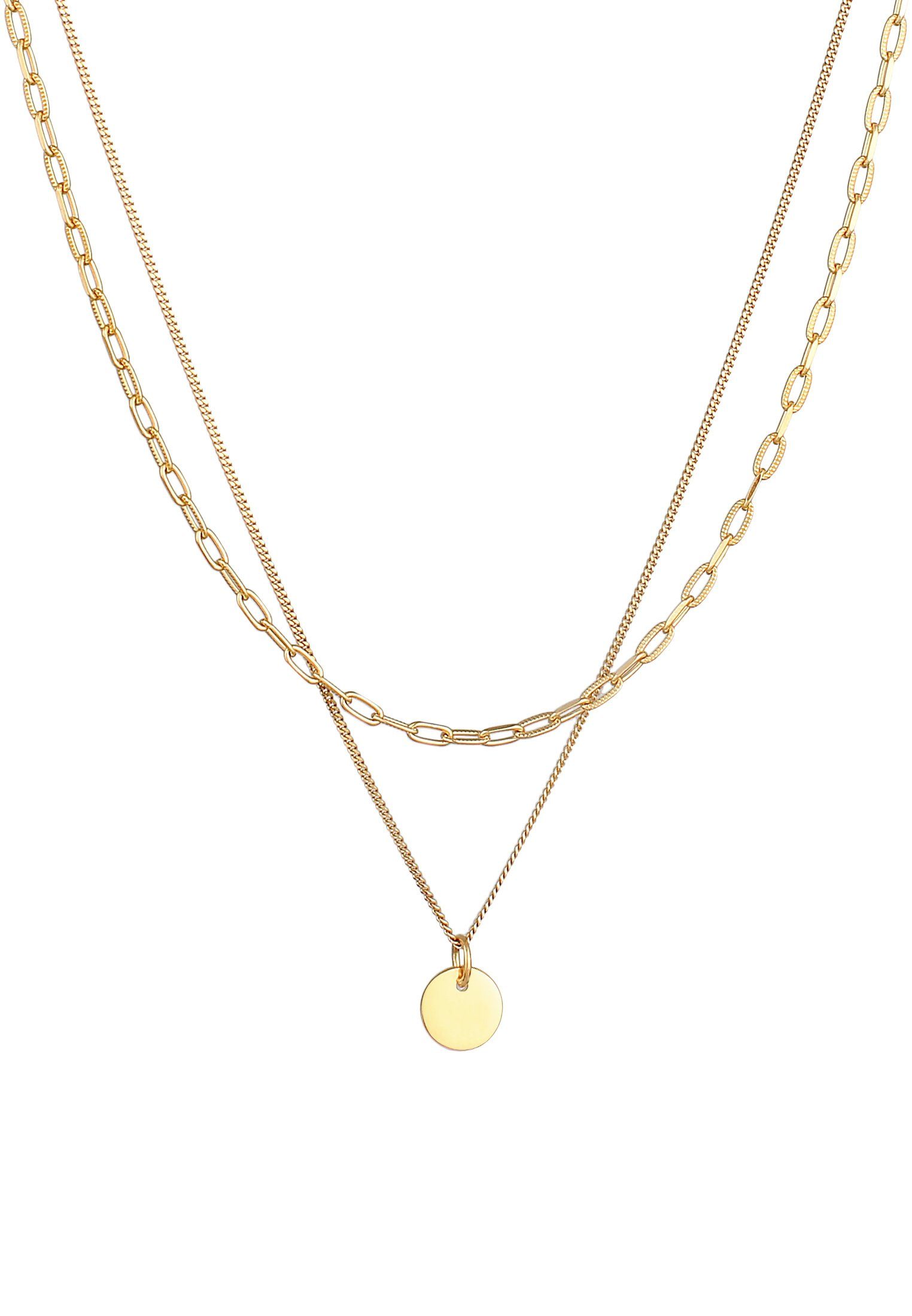 Elli Ketten-Set Layer Plättchen Gliederkette 925 günstig online kaufen