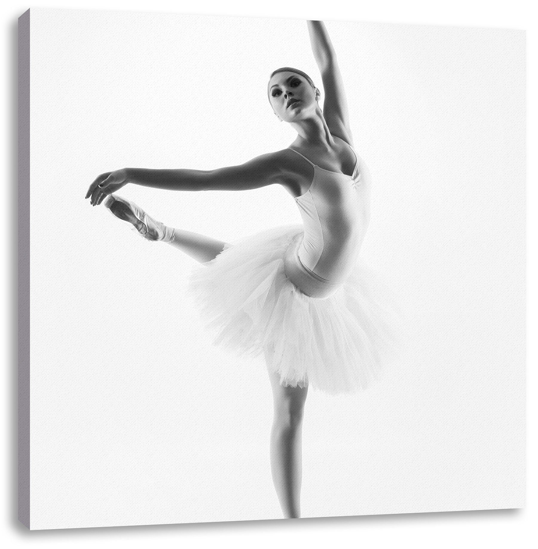 Leinwandbild St), bespannt, Ästhetische Ballerina Ballerina, Zackenaufhänger inkl. Leinwandbild Pixxprint (1 fertig Ästhetische