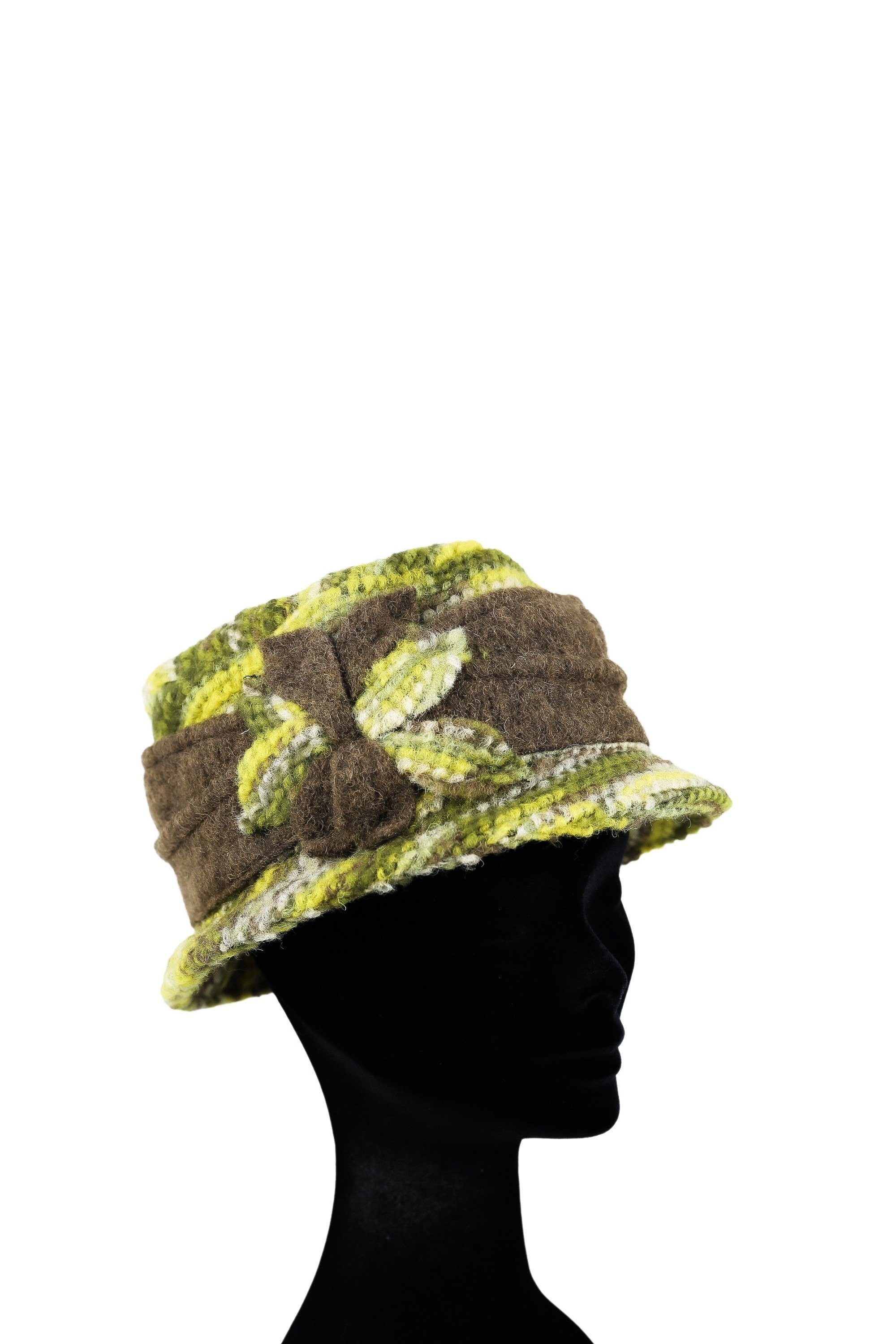 COLLEZIONE ALESSANDRO Melonenhut Floral (1-St) aus softer Wolle, mit floraler Applikation