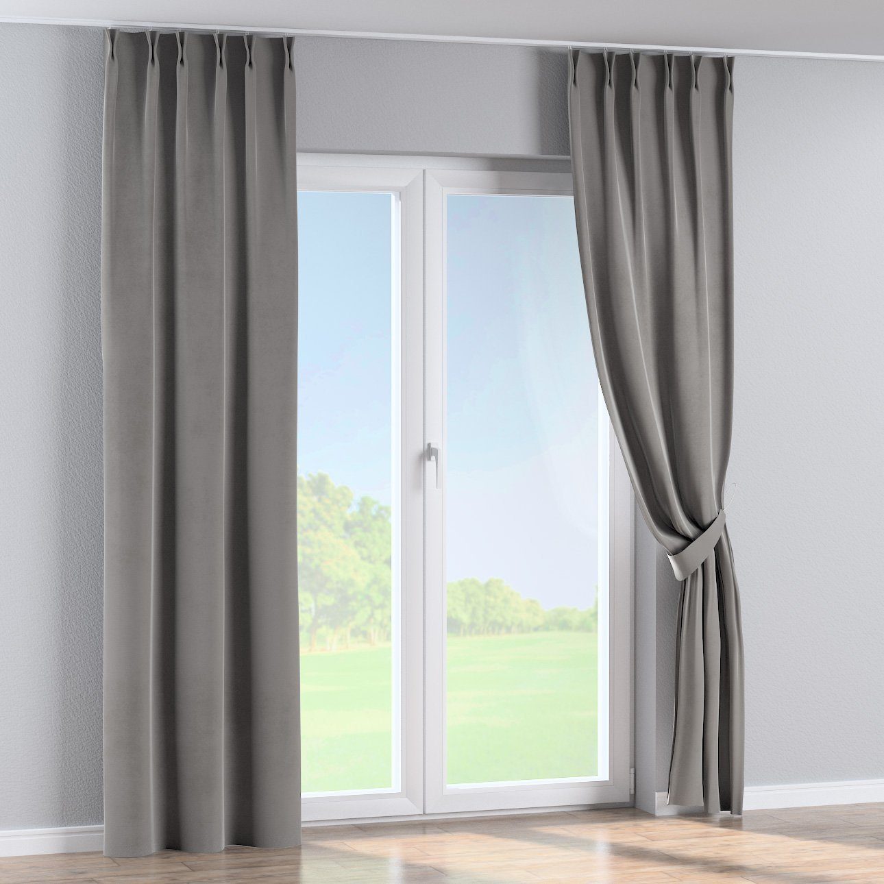Falten Vorhang Dekoria beige-grau 100 x Crema, 60 mit flämischen cm, 2-er Vorhang