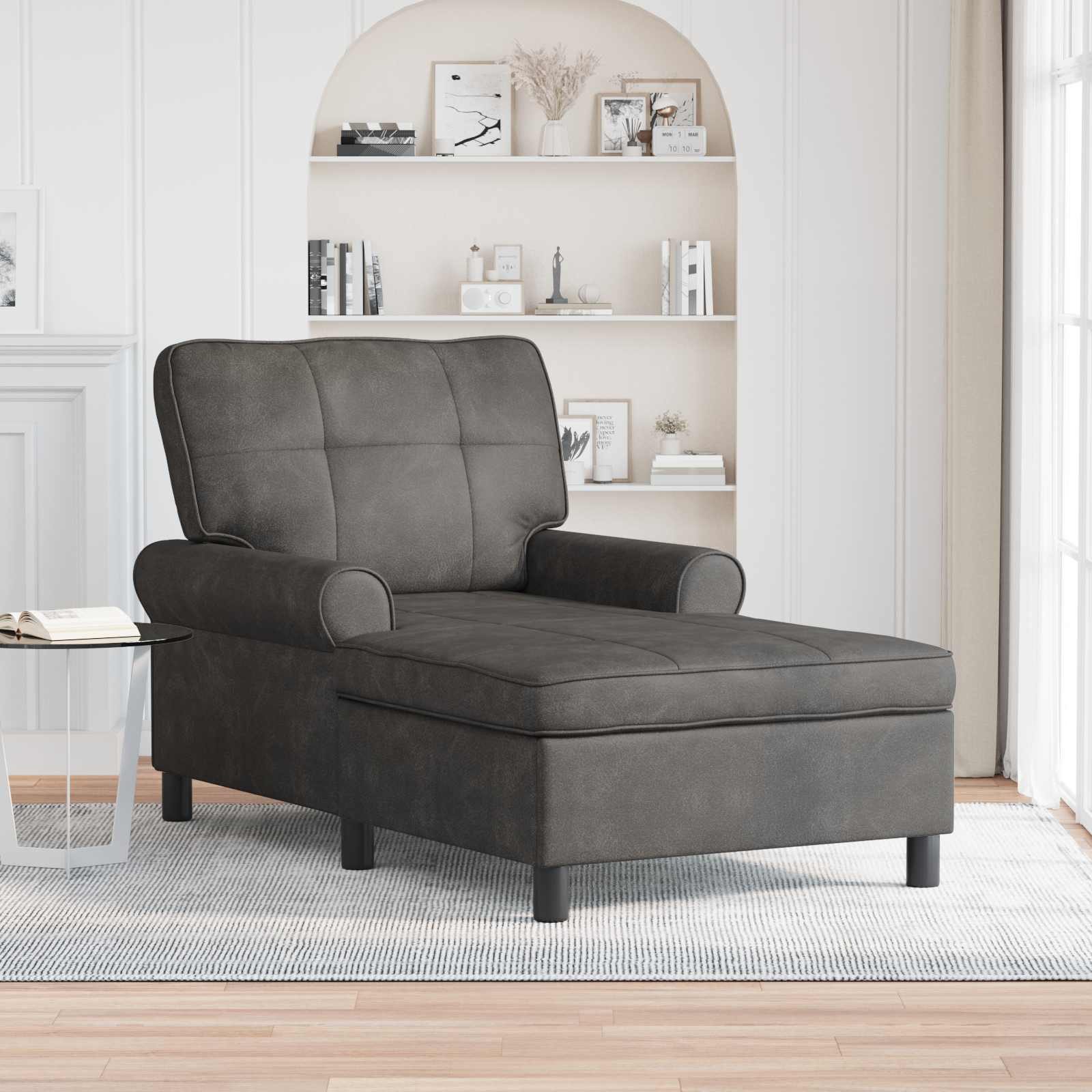 vidaXL Chaiselongue Lounge-Liege Schwarz Kunstleder 91 x 157 x 91 cm, 1 Teile