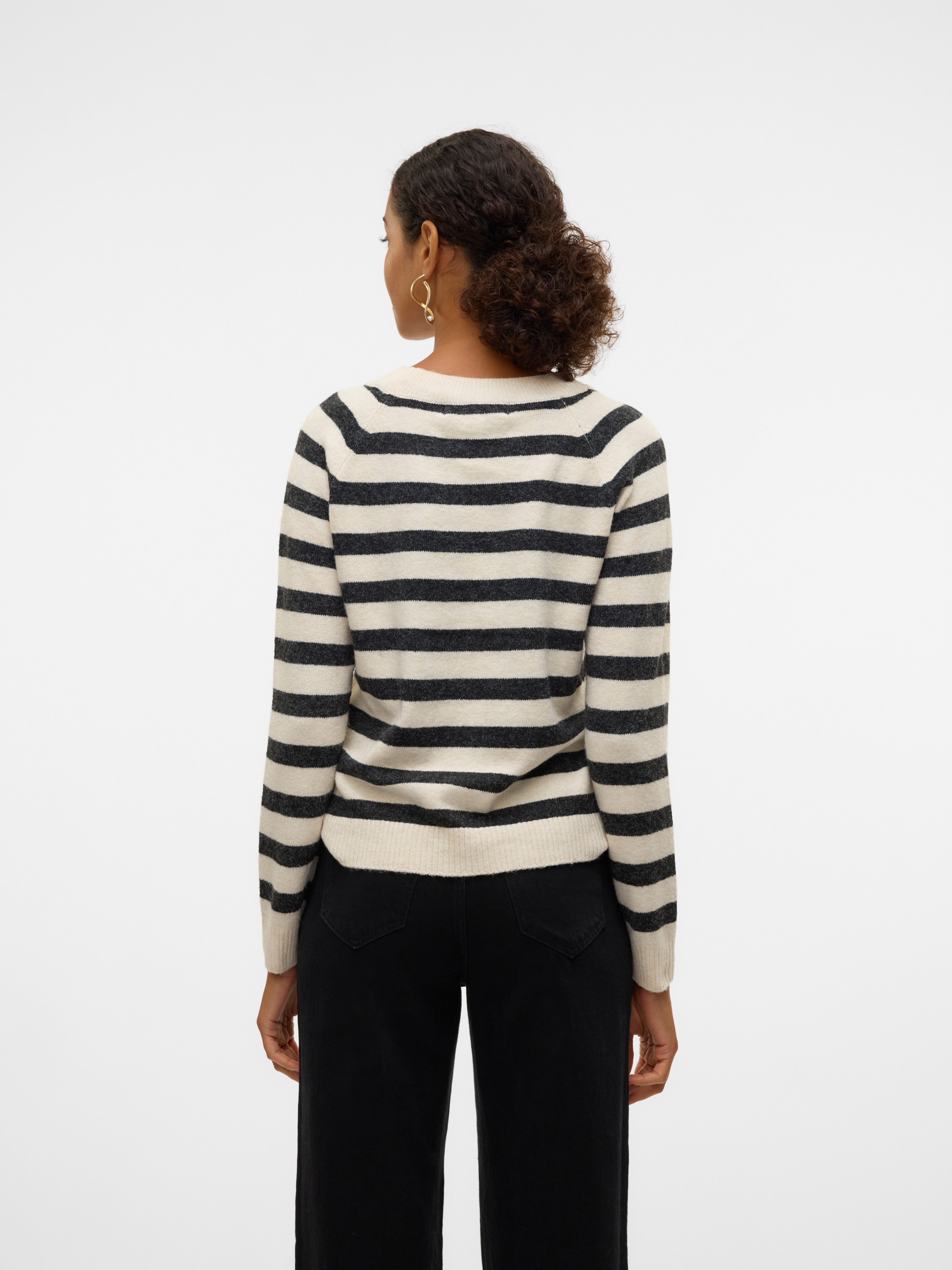 Vero Moda Rundhalspullover VMDOFFY LS O-NECK BLOUSE GA NOOS Materialmix, regular fit