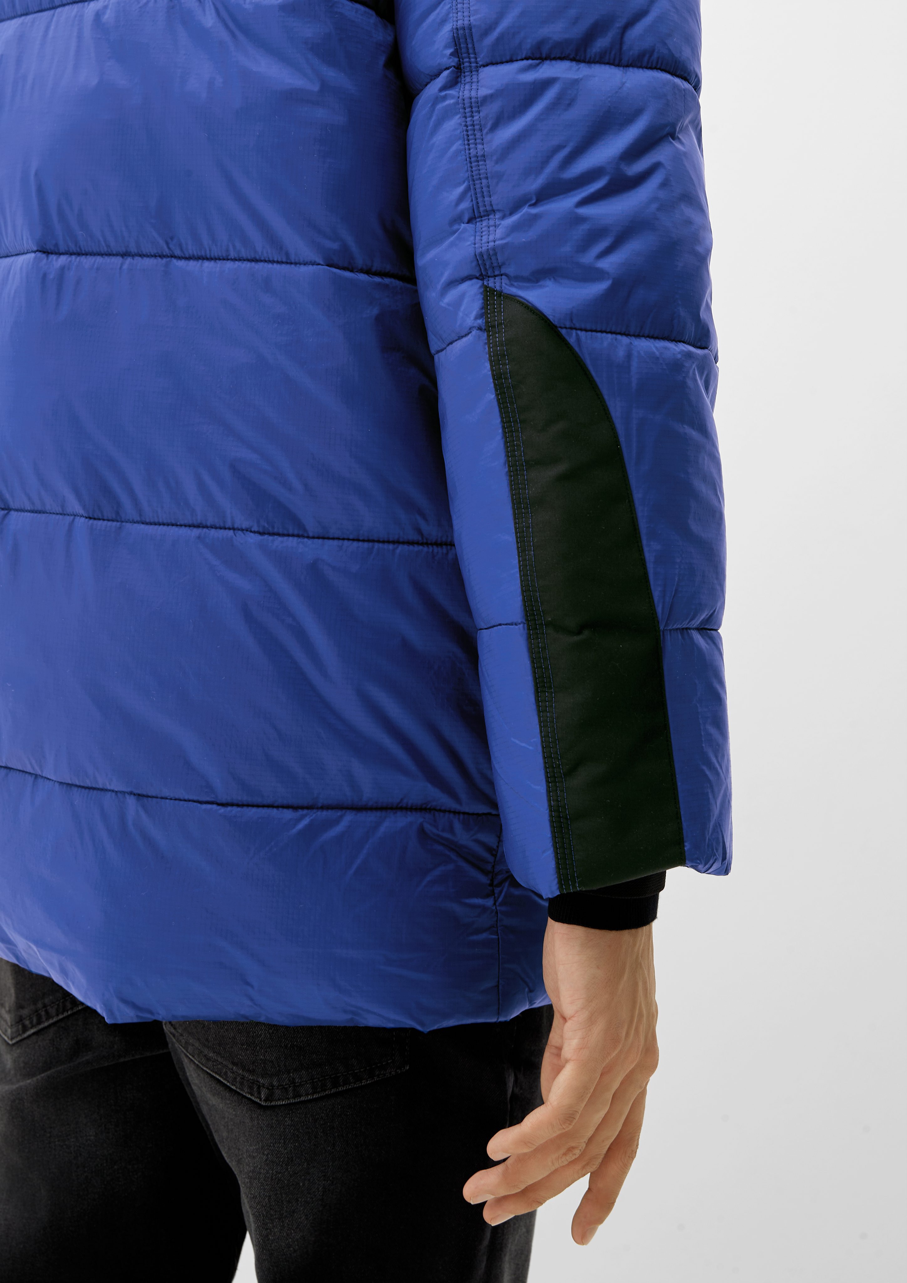 Langmantel Puffer-Jacke geschnittene QS Lang blue