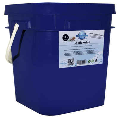 Aquintos Wasseraufbereitung Kalk- und Wasserfilter Aktivkohle Granulat Filterkohle Kokoskohle Activated Carbon, Zubehör für Granulat zugelassen für Trinkwasser, Körnung 1.7mm-0.06mm - 10 Liter