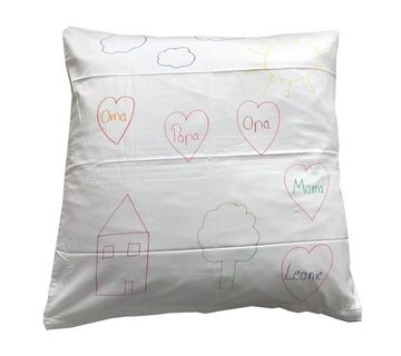 Kinderbettwäsche ZUM SELBST BEMALEN Bettwäsche für Jungen Mädchen Baby + 5 Textilstifte, Carpe Sonno, Mako-Satin, 2 teilig, Mako-Satin Bettwäsche Baby 100x135 cm zum anmalen