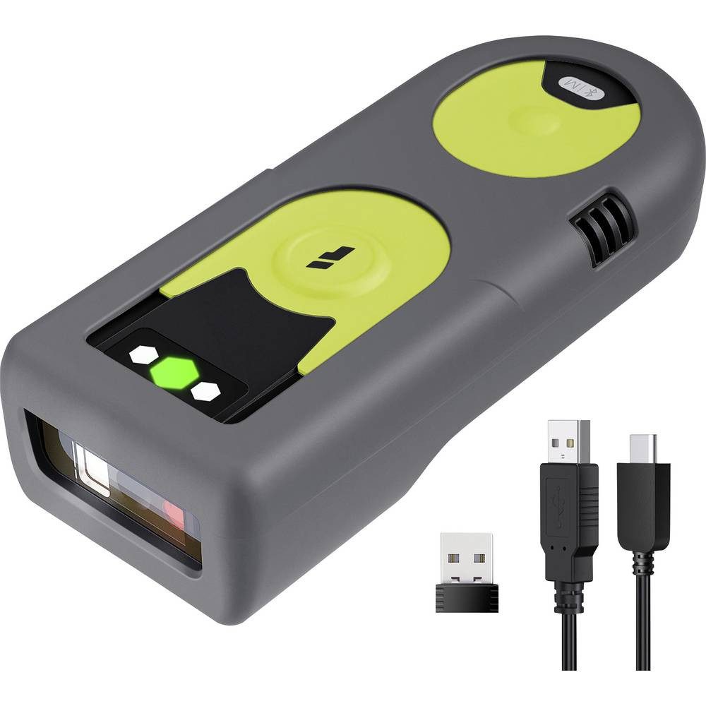 Inateck Barcode-Scanner Bluetooth®, Funk 1D, 2D LED Black, Green Hand-Scanner Scanner