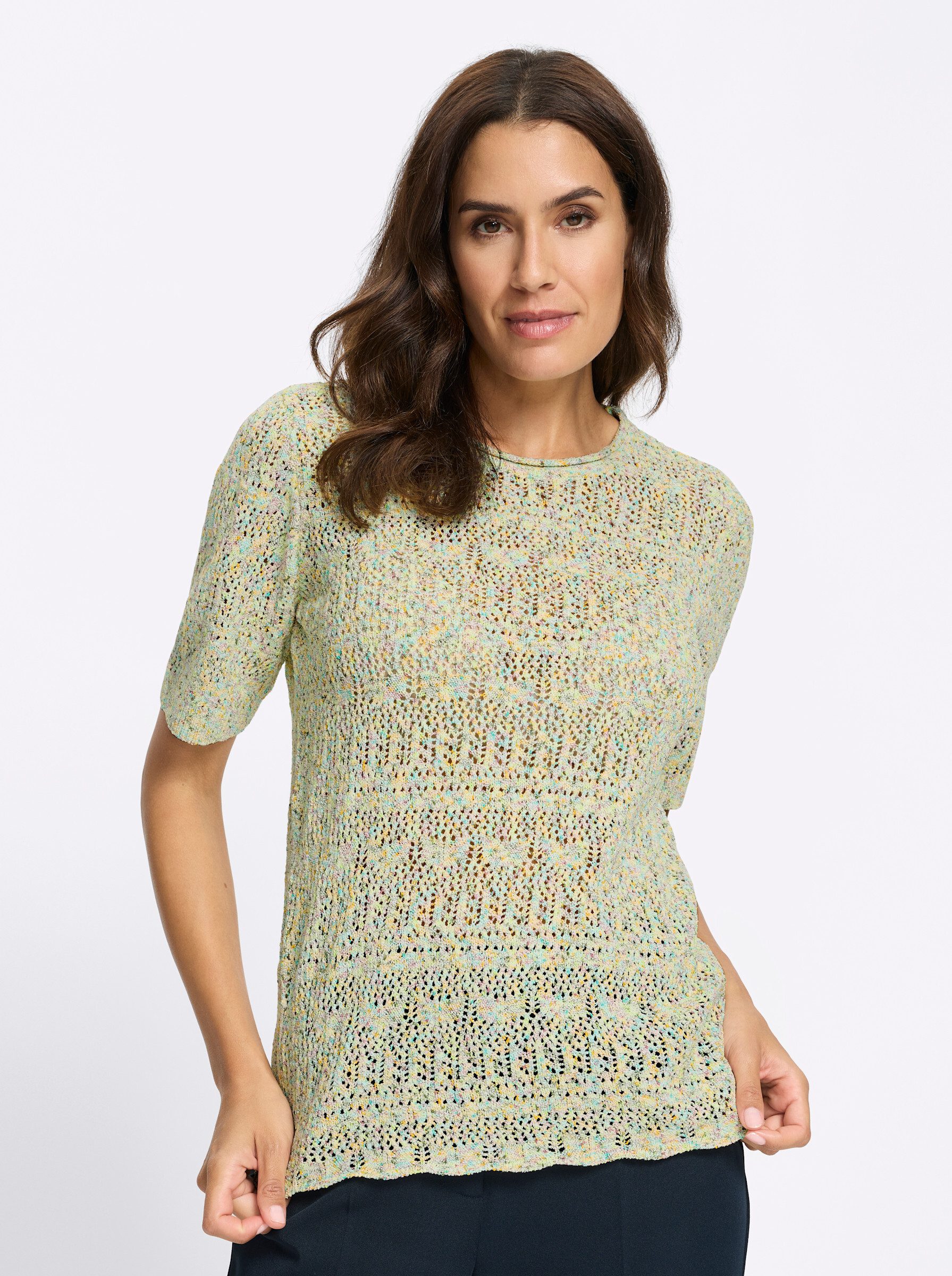 Witt Strickpullover Ajour-Pullover Kurzarm