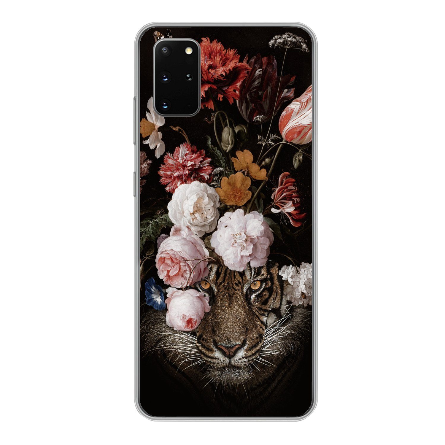 MuchoWow Handyhülle für Samsung Galaxy S20 Plus Blumen - Jan Davidsz de Heem - Tiger - Gem, Phone Case, Silikon, Schutzhülle Dünn