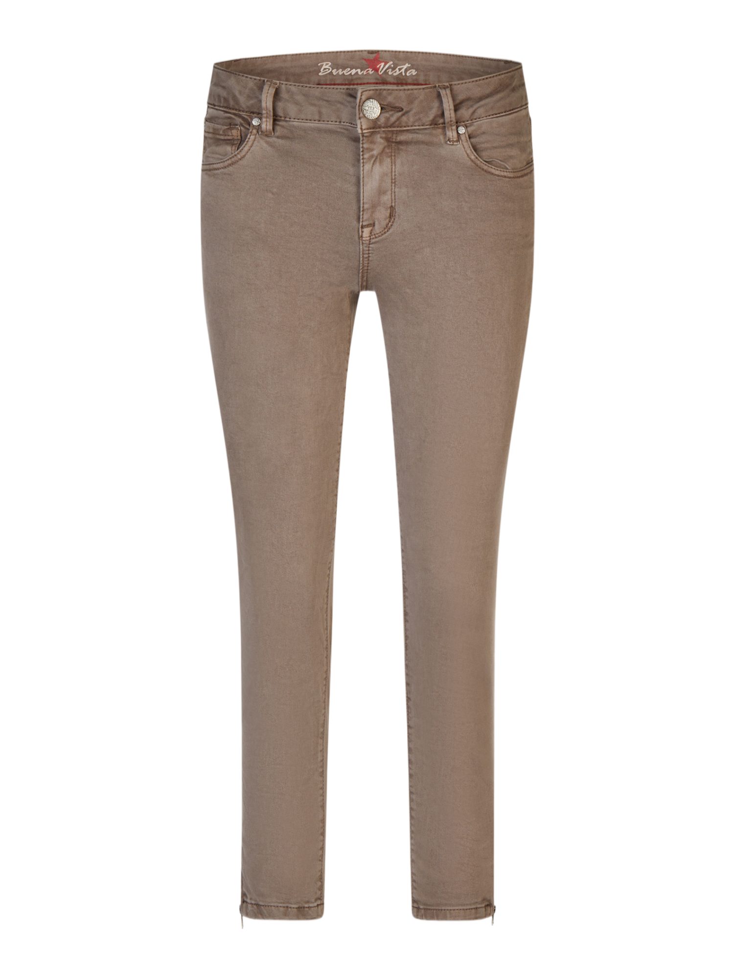 Buena Vista Stoffhose braun, Casual, Baumwolle, Unifarben, Slim Fit, Mittel
