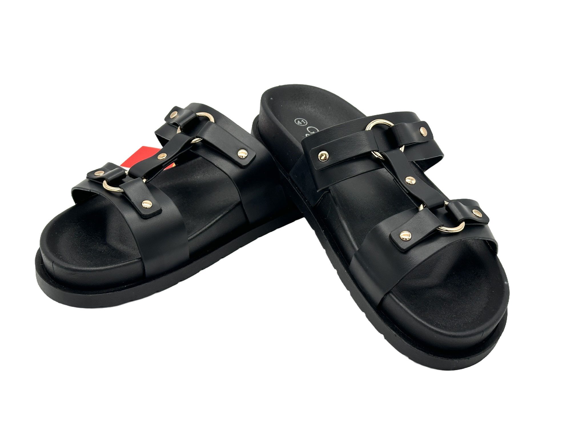 Nowaland Damen Sandalen – Leichte Pantoletten mit dekorativen Riemen Pantolette Sommerlich, leicht, bequem und stilvoll kombinierbar