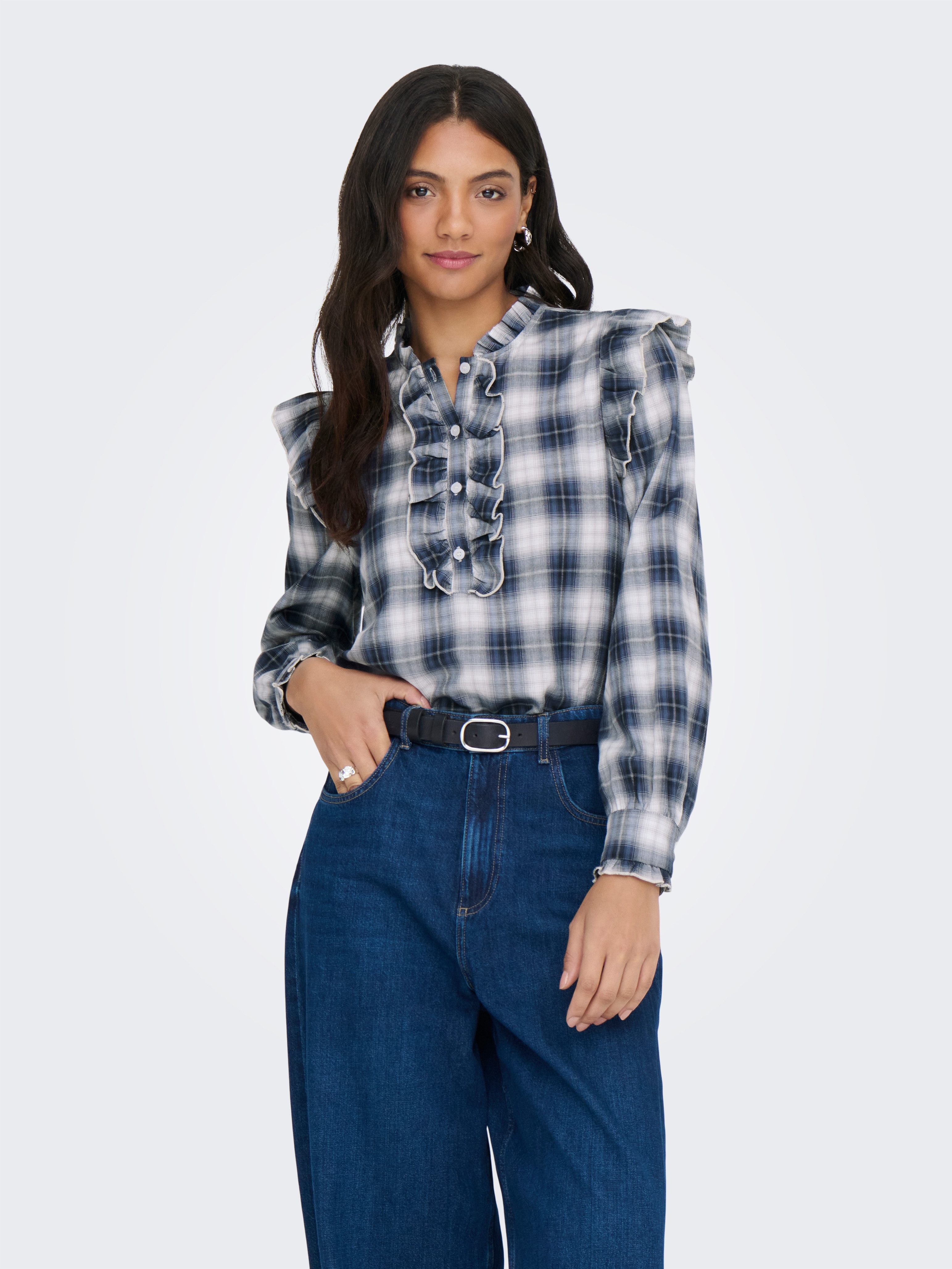 ONLY Langarmbluse ONLFIGA L/S FLOUNCE TOP WVN günstig online kaufen