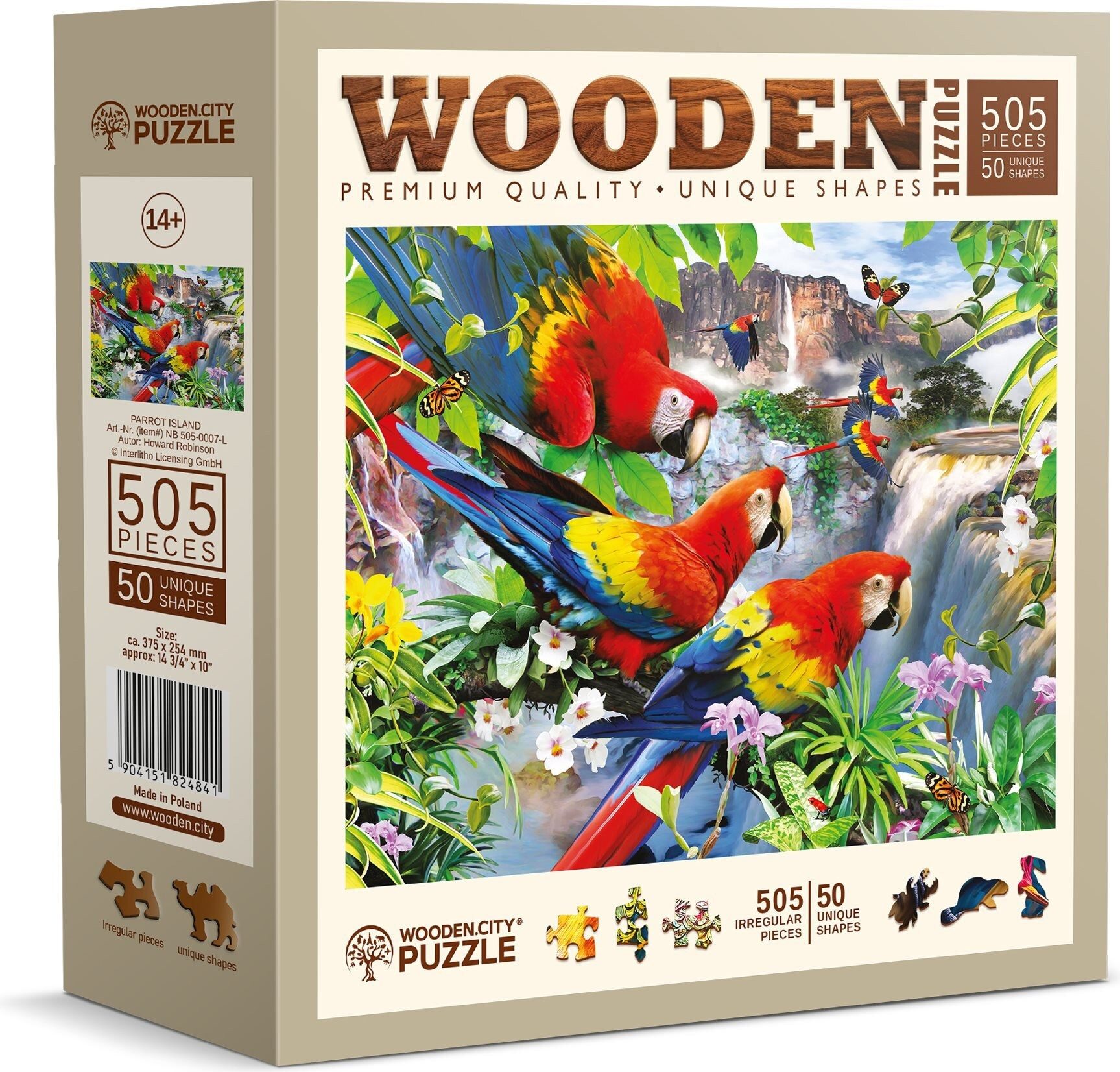 Wooden City Puzzle WOODEN CITY Dřevěné puzzle Ostrov papoušků 505 dílků, Puzzleteile