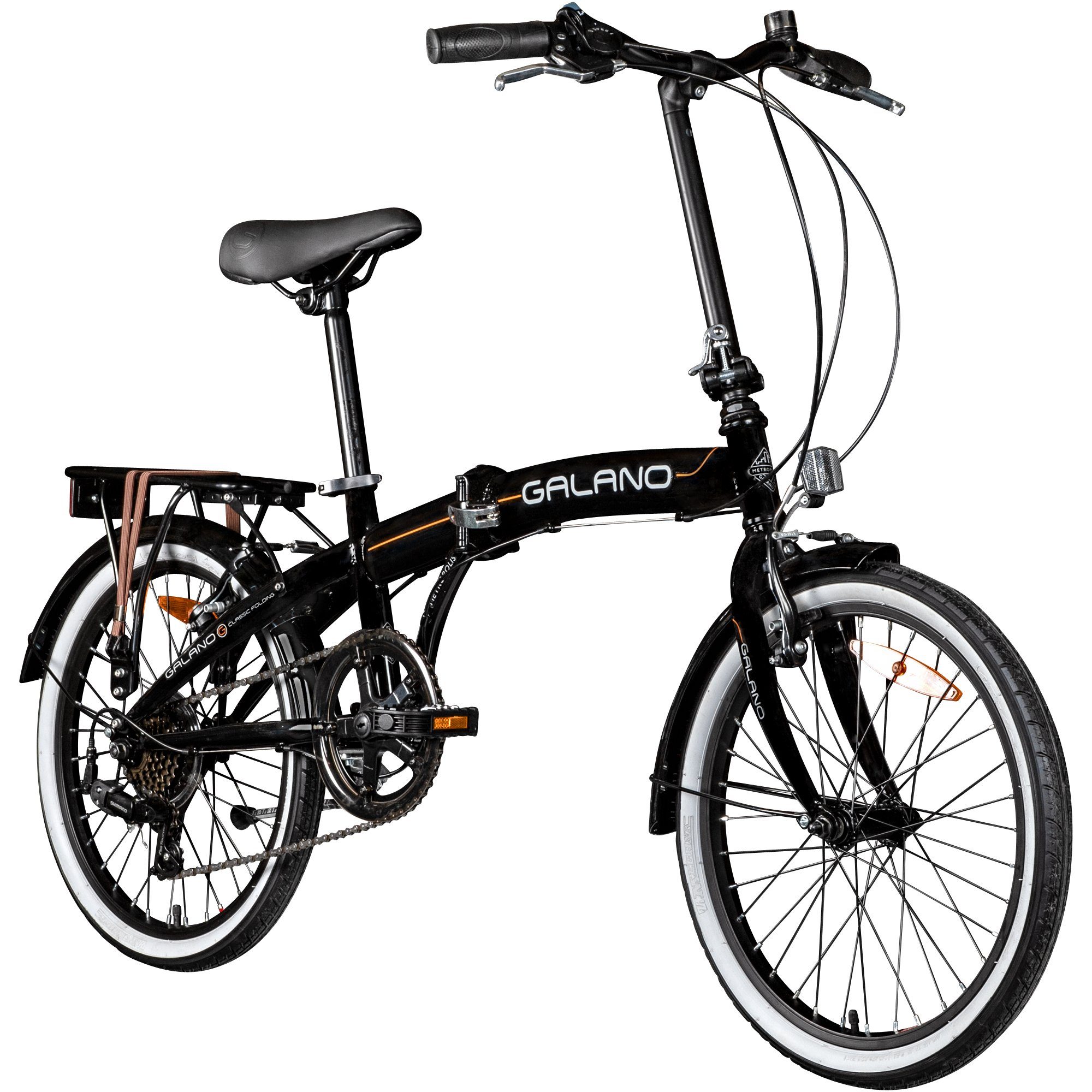 Galano Faltrad Metropolis, 6 Gang, Kettenschaltung, 20 Zoll Klapprad für Erwachsene 155 - 180cm Klappfahrrad Damen Herren