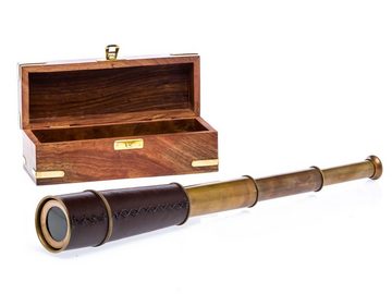 Aubaho Fernrohr Messing 49cm mit Holzbox Maritim Teleskop Monokular Fernglas Fernrohr