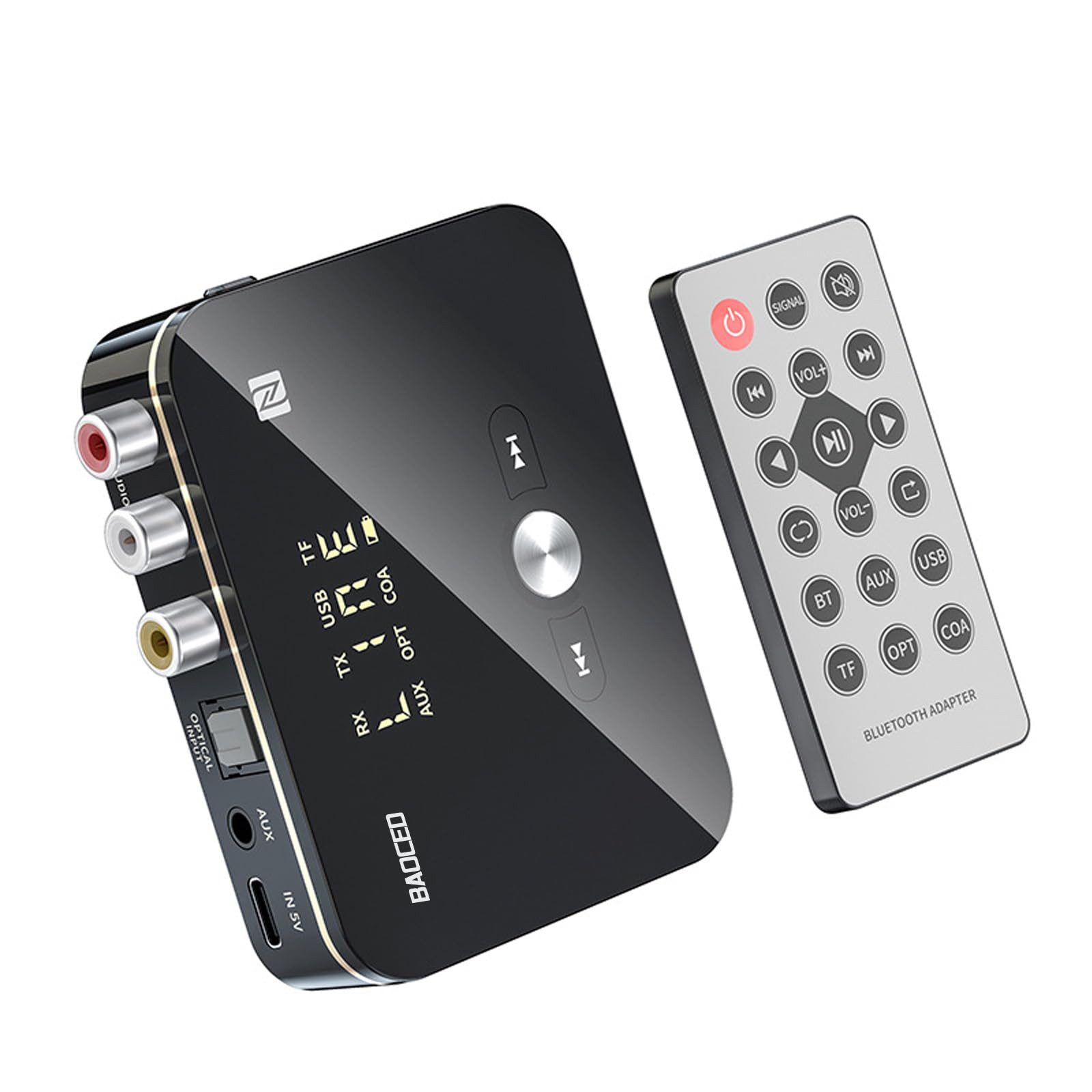 ZREE Kabellos Bluetooth Adapter 2 in 1 Bluetooth 5.0 Sender und Empfanger Adapter mit AUX und RCA NFC Stereoanlage Audioadapter fur TV PC Kopfhorer