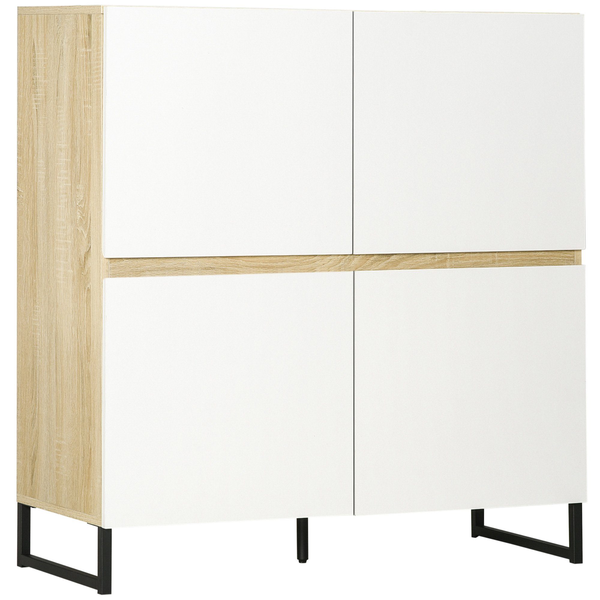 HOMCOM Küchenbuffet Sideboard, Griffleisten, 100 x 41,5 x 107cm