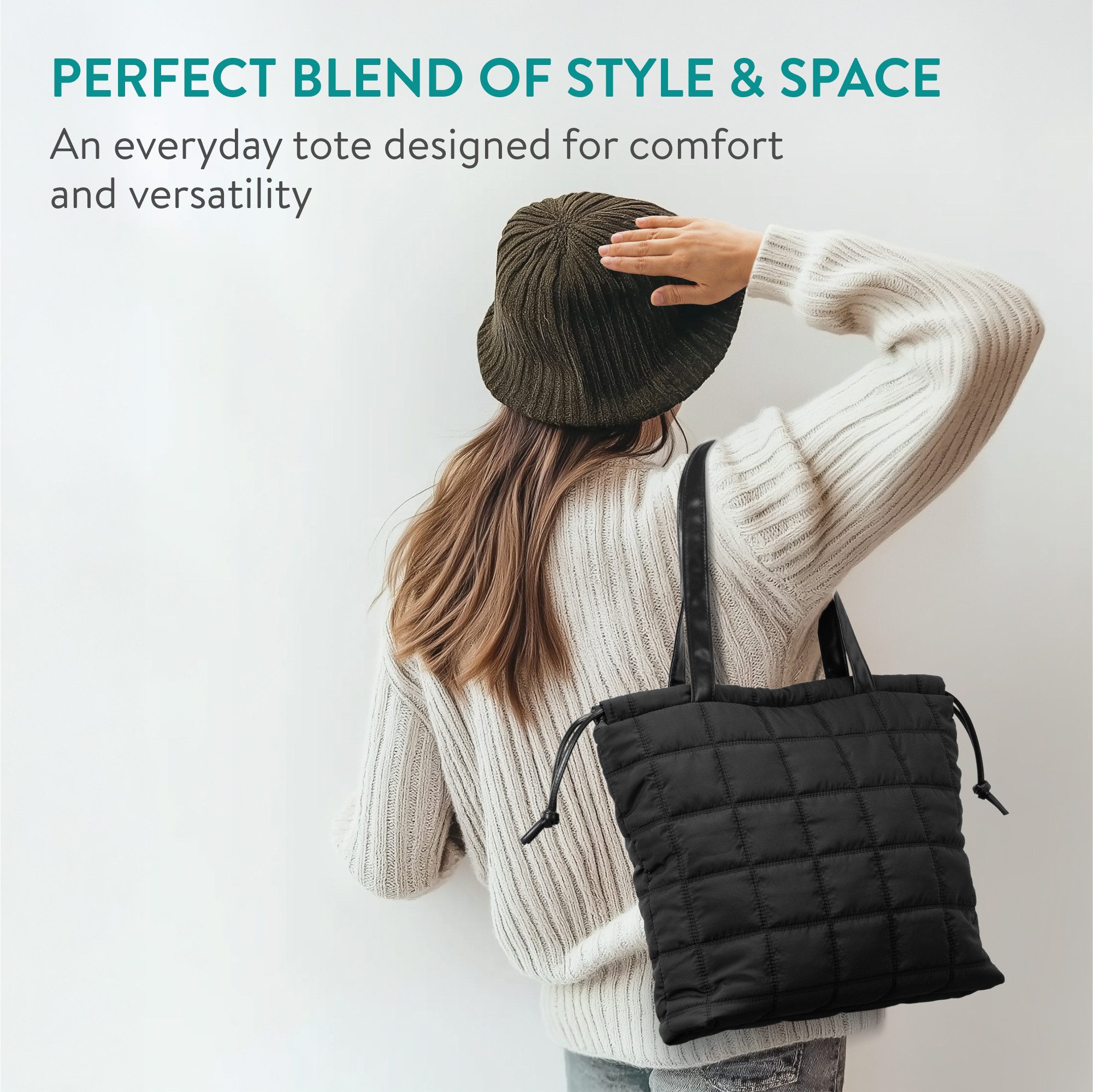 Navaris Handtasche Shopper - Leichte Puffer Bag - Shopper Tasche Damen Groß günstig online kaufen