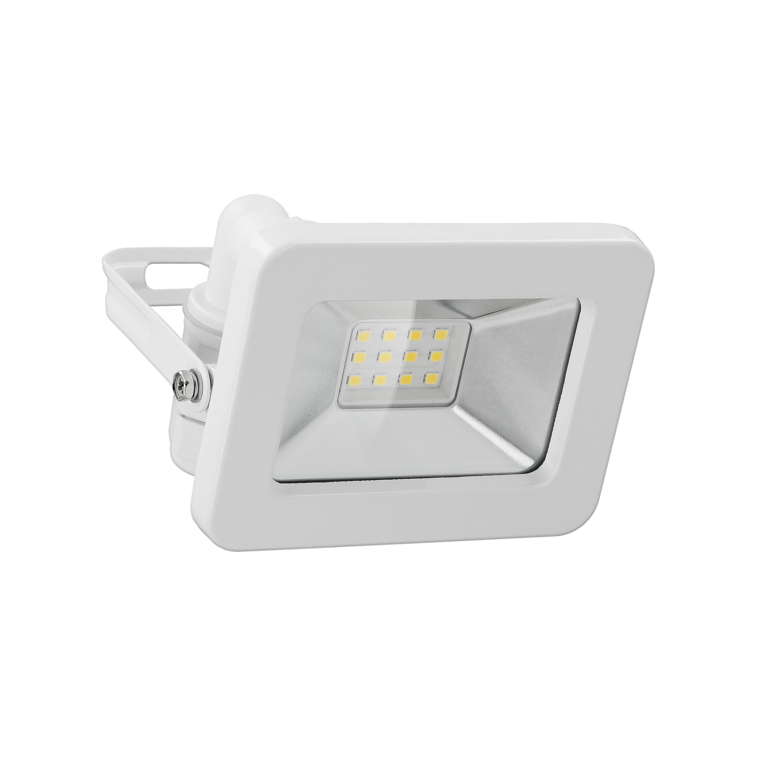 Goobay LED Flutlichtstrahler LED Außenstrahler 10 W Scheinwerfer, LED fest integriert, Neutralweiß, 4000 K / 850 lm / M16 Kabelverschraubung / Weiß