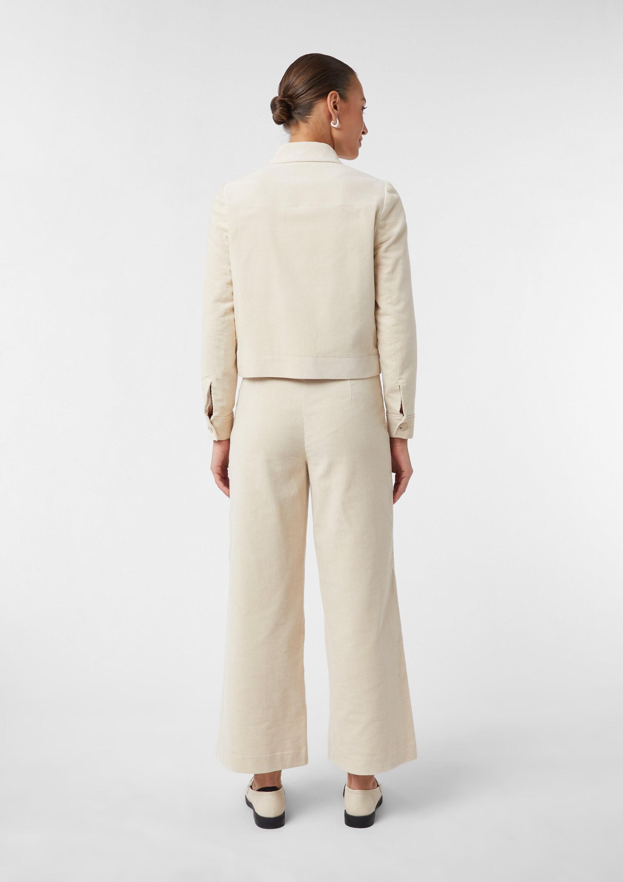 comma Funktionsjacke Indoor-Jacke Kurze Cordjacke mit aufgesetzten Taschen