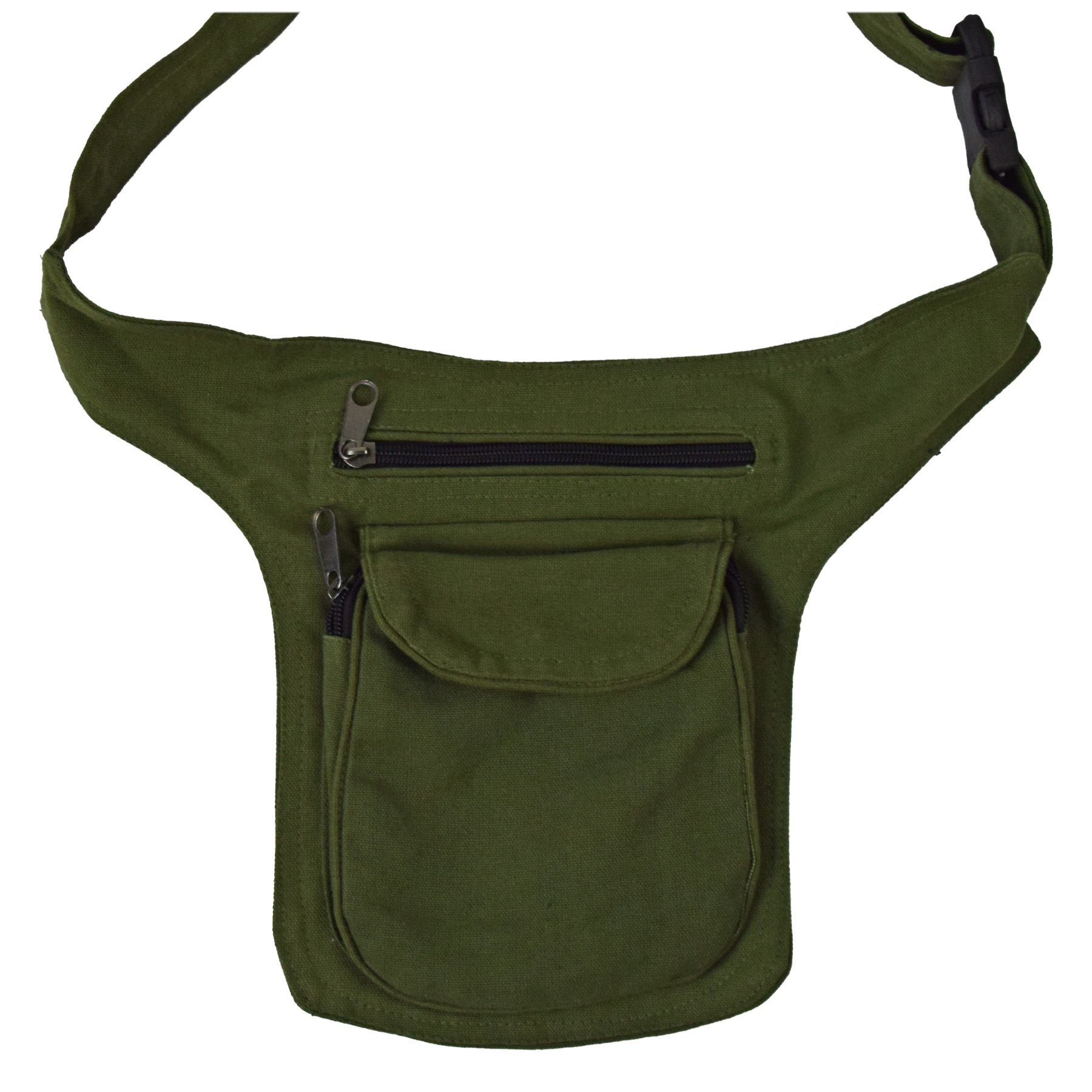 SIMANDRA Bauchtasche Gürteltasche für Damen und Herren - Bauchtasche Hüfttasche handgefertigt in Nepaln - klein Grün
