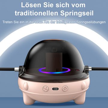 DOPWii Springseil Automatisches Springseilgerät, Elektronisches Bluetooth-Springseil, mit 1-10 Geschwindigkeitsstufen und LED-Anzeigezähler