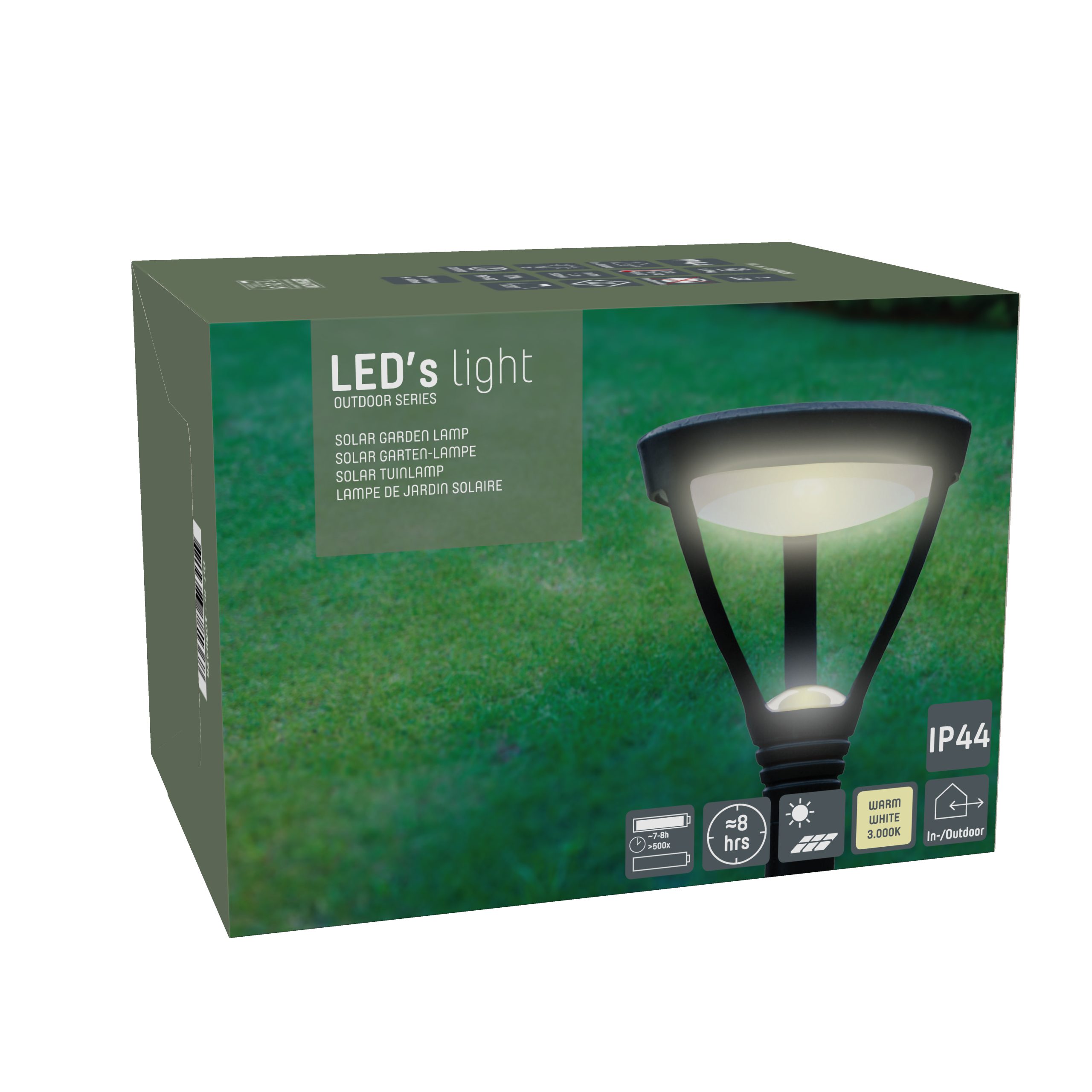 1000426 Solarleuchte LED LED, LED's 15x48cm IP44 warmweiß LED-Designleuchte, Erdspieß mit light Solar