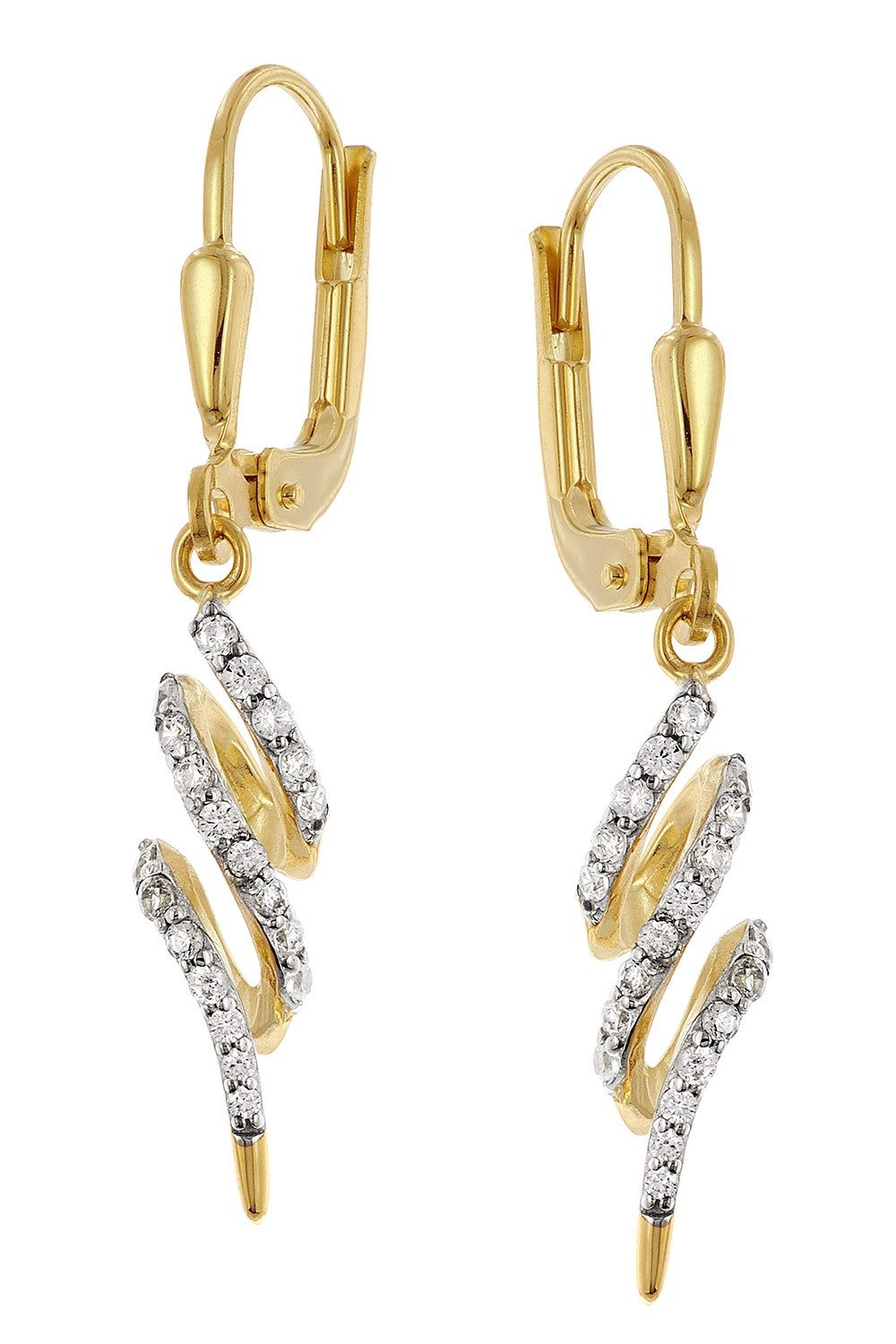 Glizz Paar Ohrhänger Damen-Gold 333/8K Zirkonia günstig online kaufen