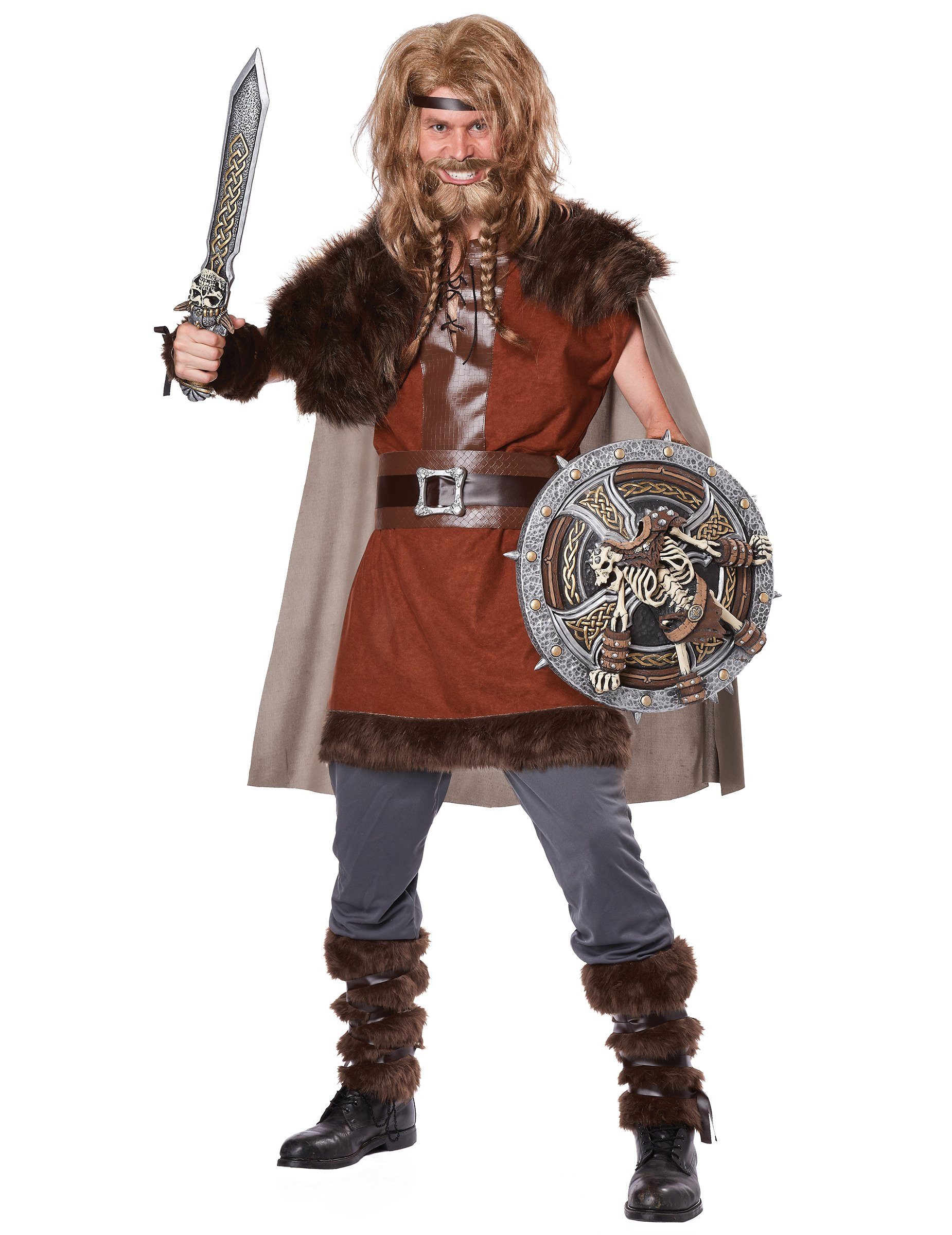California Costumes Kostüm Wikinger Krieger Kostüm Mittelalter braun