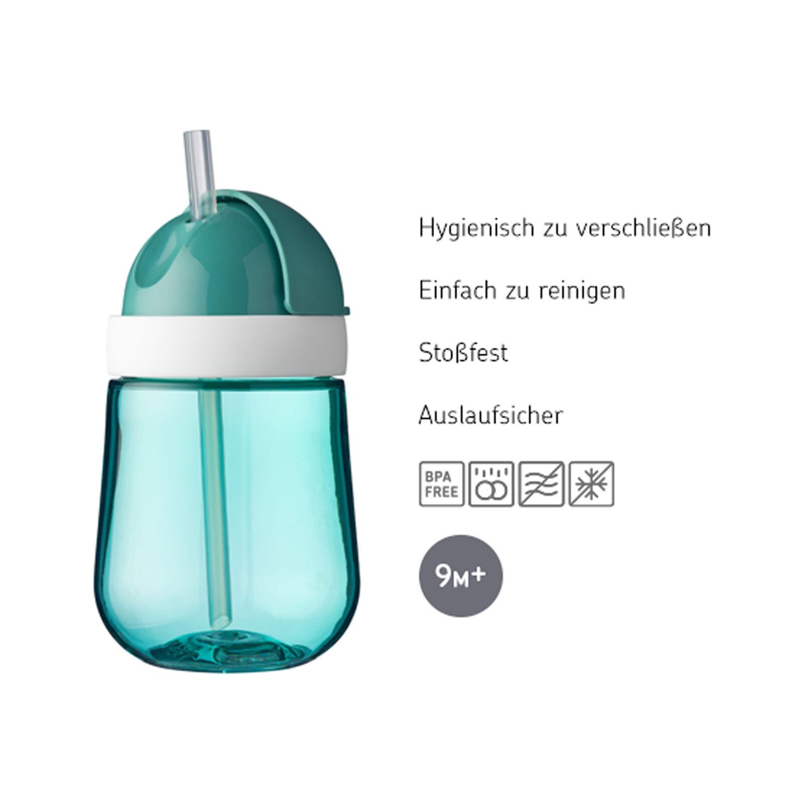 Mepal Kinderbecher Mio Strohhalmbecher 300 ml, 1-tlg., Polypropylen, Silikon, Tritan