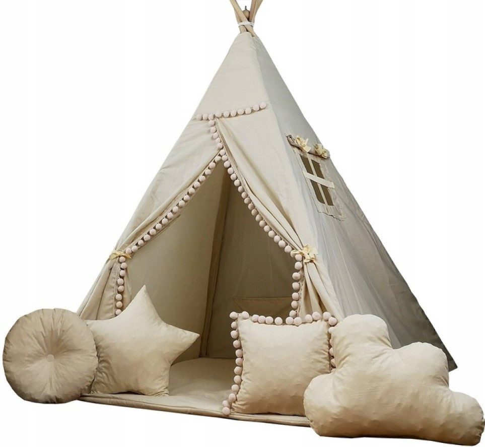 Pamek Tipi-Zelt Basic, Kinder Spielzelt, Teepee, Zelt mit Fenster, Tipizelt günstig online kaufen