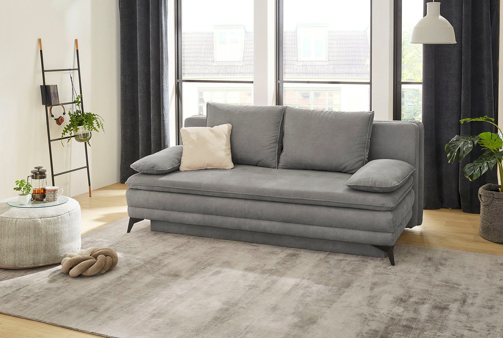 Jockenhöfer Gruppe Schlafsofa Laurin, B: 202 cm, Liegefl. 158x200 cm, Dauerschläfer, mit Schlaffunktion, Bettkasten, Kaltschaumtopper &1 Zierkissen