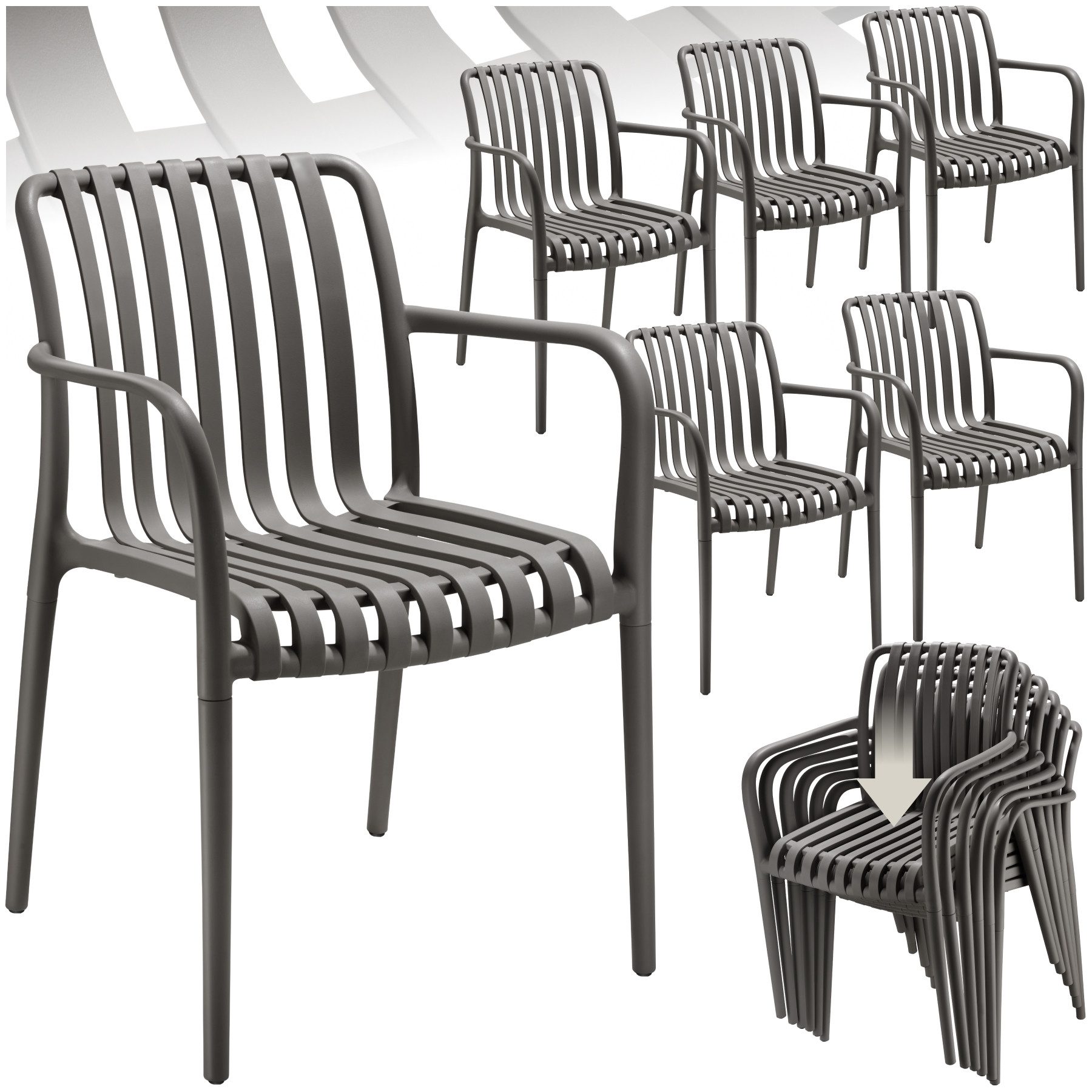 tectake Gartenstuhl Gartenstühle (Set, 6 St), günstig online kaufen