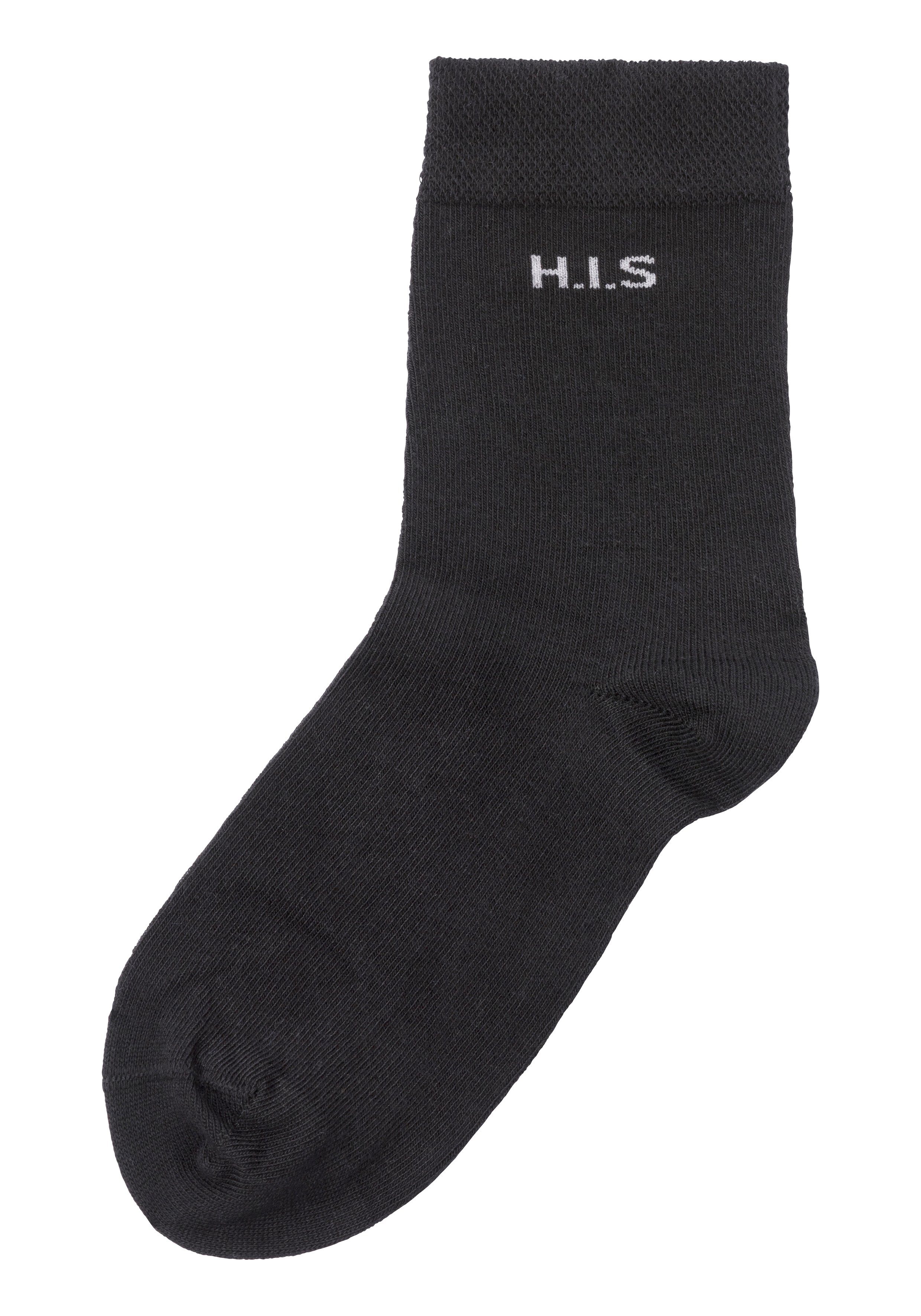 H.I.S Socken (Set, 4-Paar) ohne Bündchen schwarz 4x einschneidendes