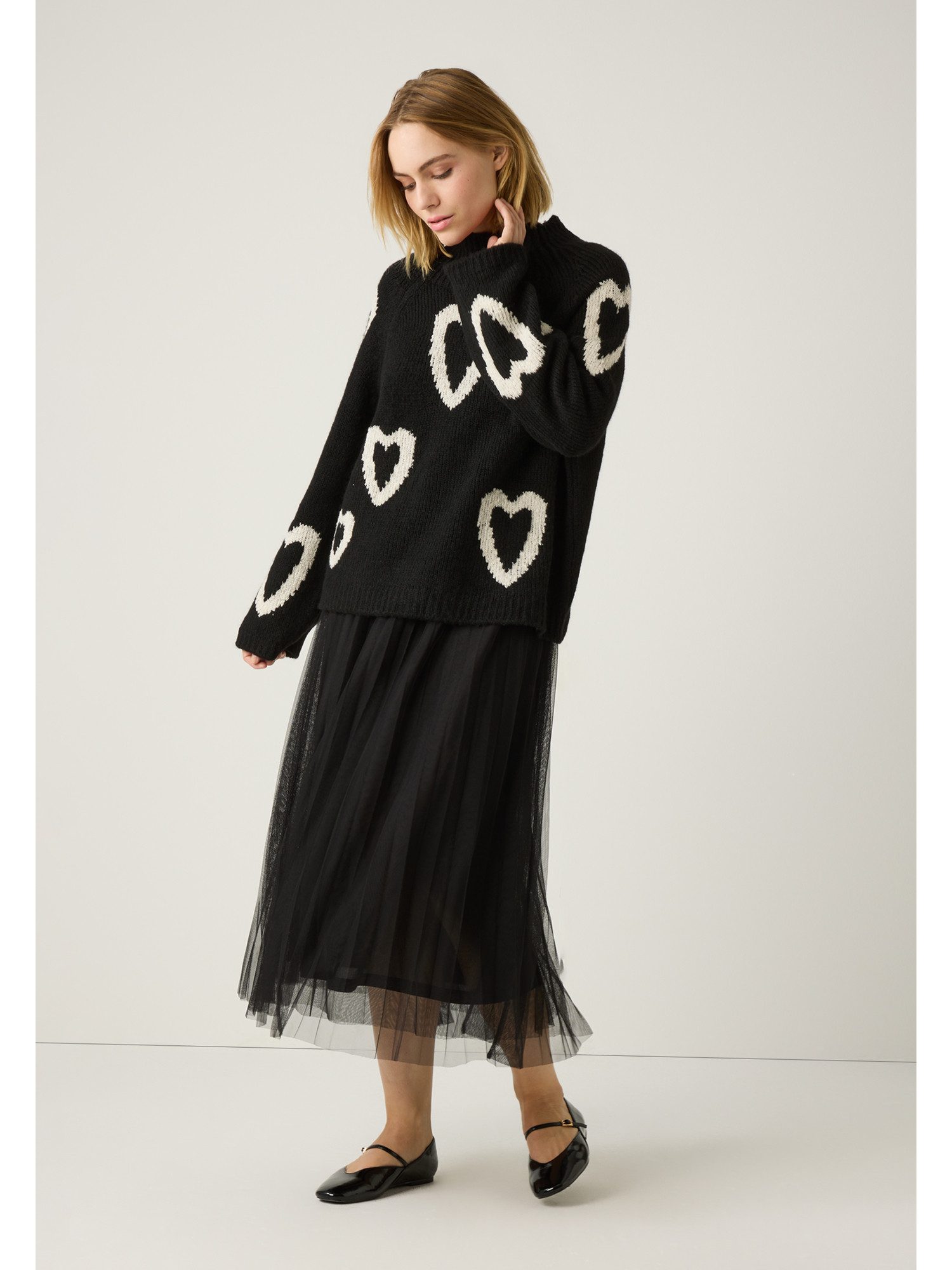 MORE&MORE A-Linien-Rock Schlupfrock midi, plissiert günstig online kaufen