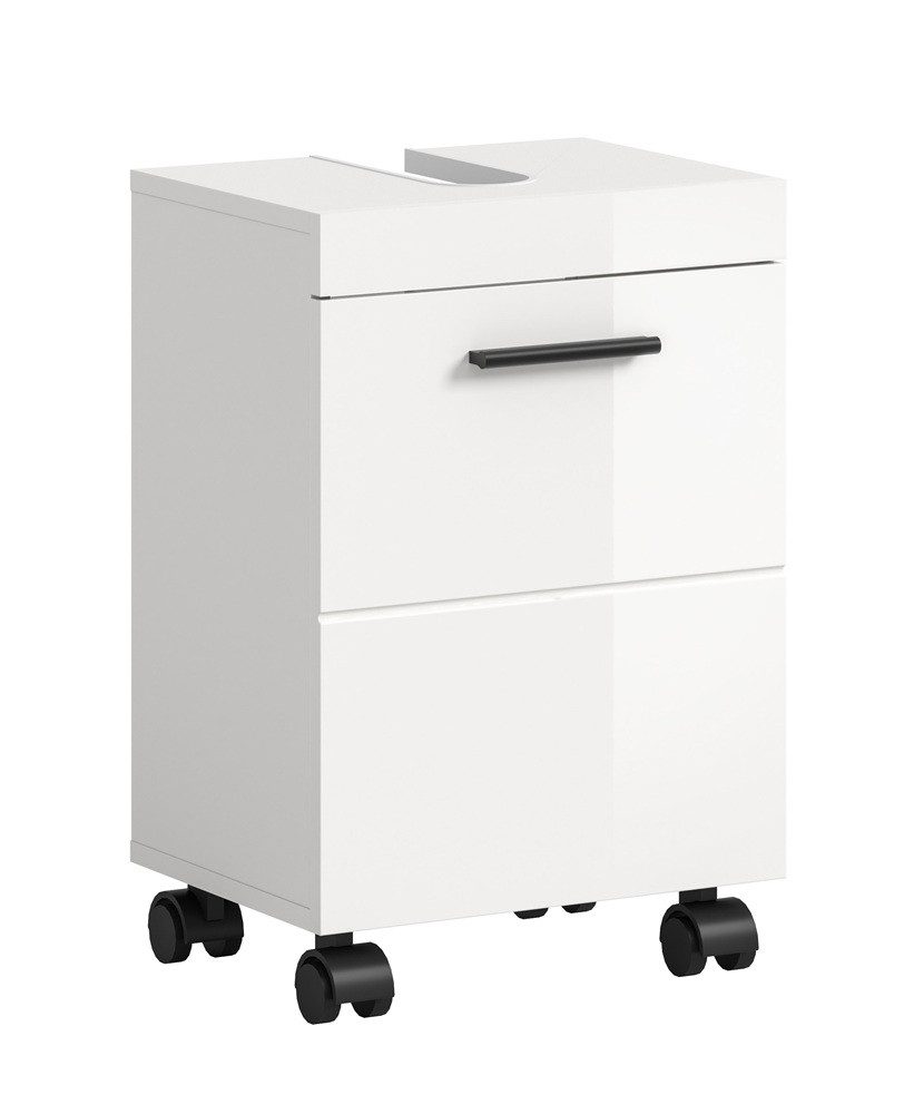 xonox.home Waschbeckenunterschrank Waschbeckenunterschrank Nova, weiß Hochglanz Waschbeckenunterschrank