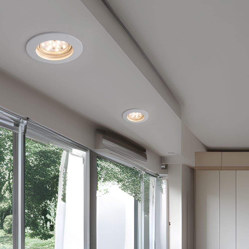 Brilliant LED Einbaustrahler, LED-Leuchtmittel fest verbaut, 2er Set LED Einbau Lampen Arbeits Zimmer Innen Leuchten Titan Decken